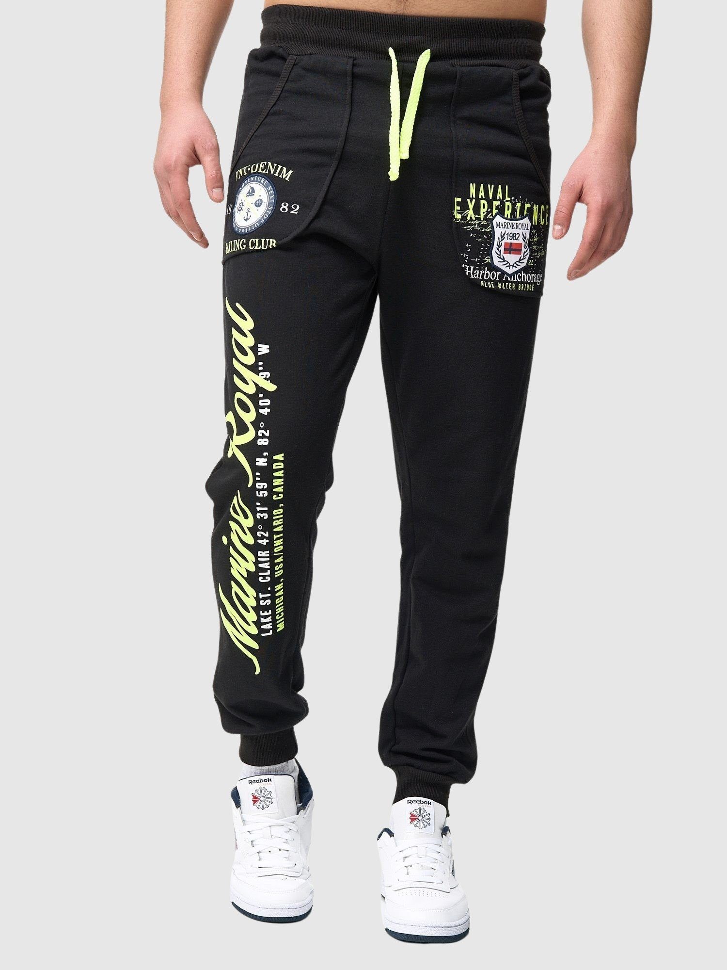 Jogginghose Trainingshose JG-3628C Sport (Sporthose John Kayna Herren Casual Schwarz-gelb Trainingshose Männer hose Freizeit Jogginghose Sweatpants Sweatpants, Fitness 1-tlg)