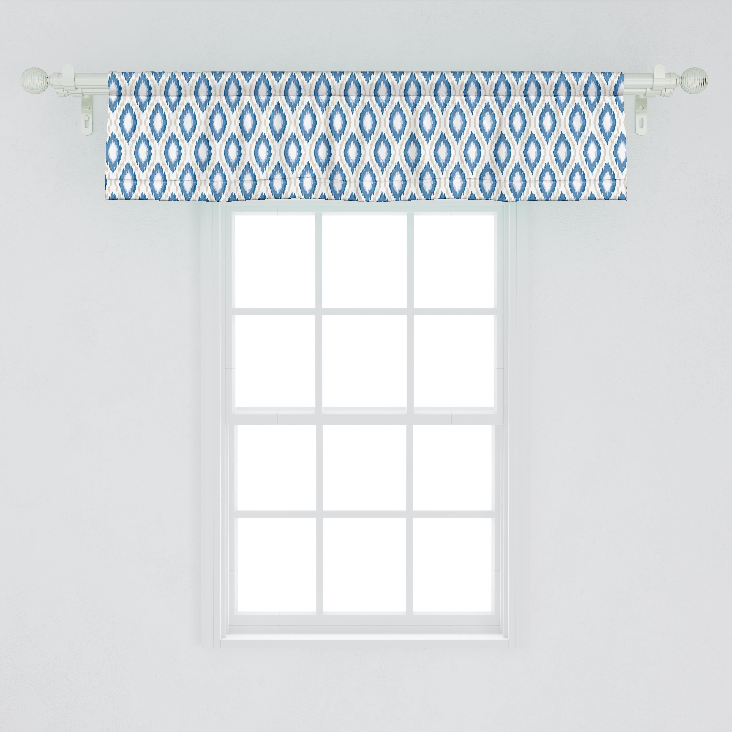 Scheibengardine Vorhang Volant mit Microfaser, Japanische für Dekor Kimono-Motive Abakuhaus, Schlafzimmer Ikat Stangentasche, Küche
