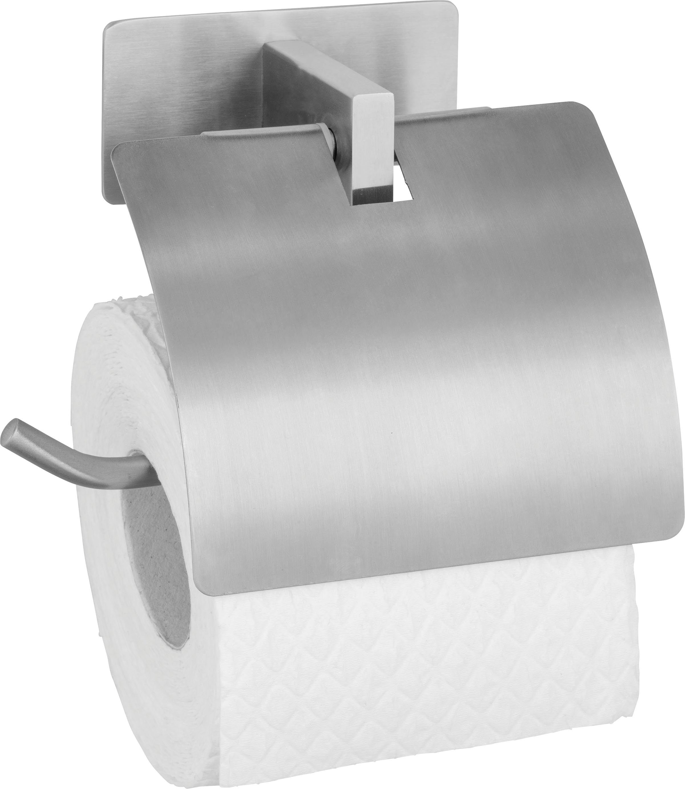 Turbo-Loc® Toilettenpapierhalter Matt, WENKO Befestigen ohne Bohren Genova,