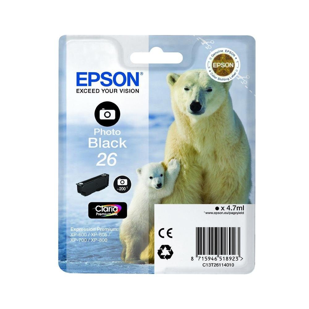 Epson 26 BK T2601 Tinte Tintenpatrone