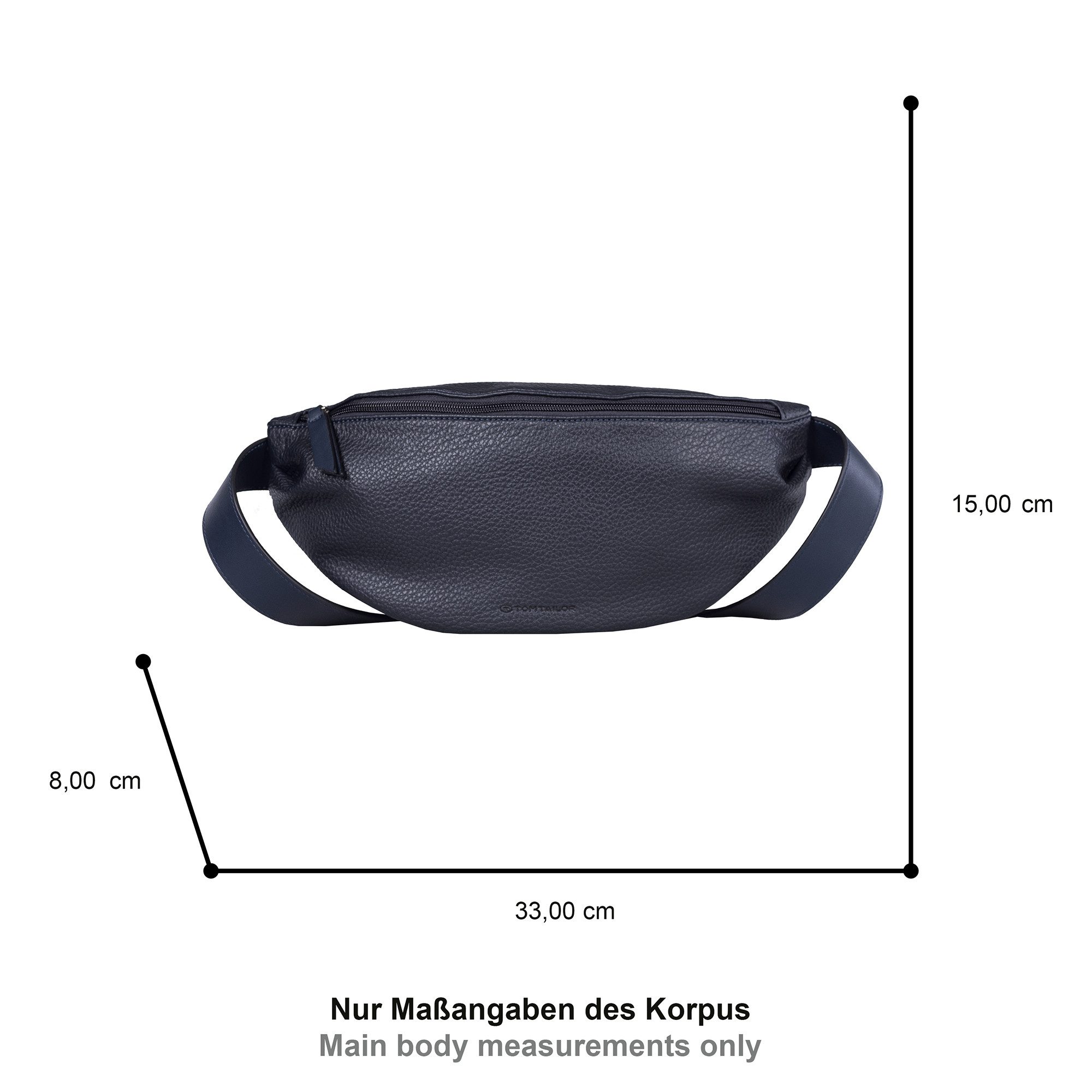 TOM TAILOR Bauchtasche Liliana, mit eingelegten Falten, extra breiten Schulterriemen und feinem Logo