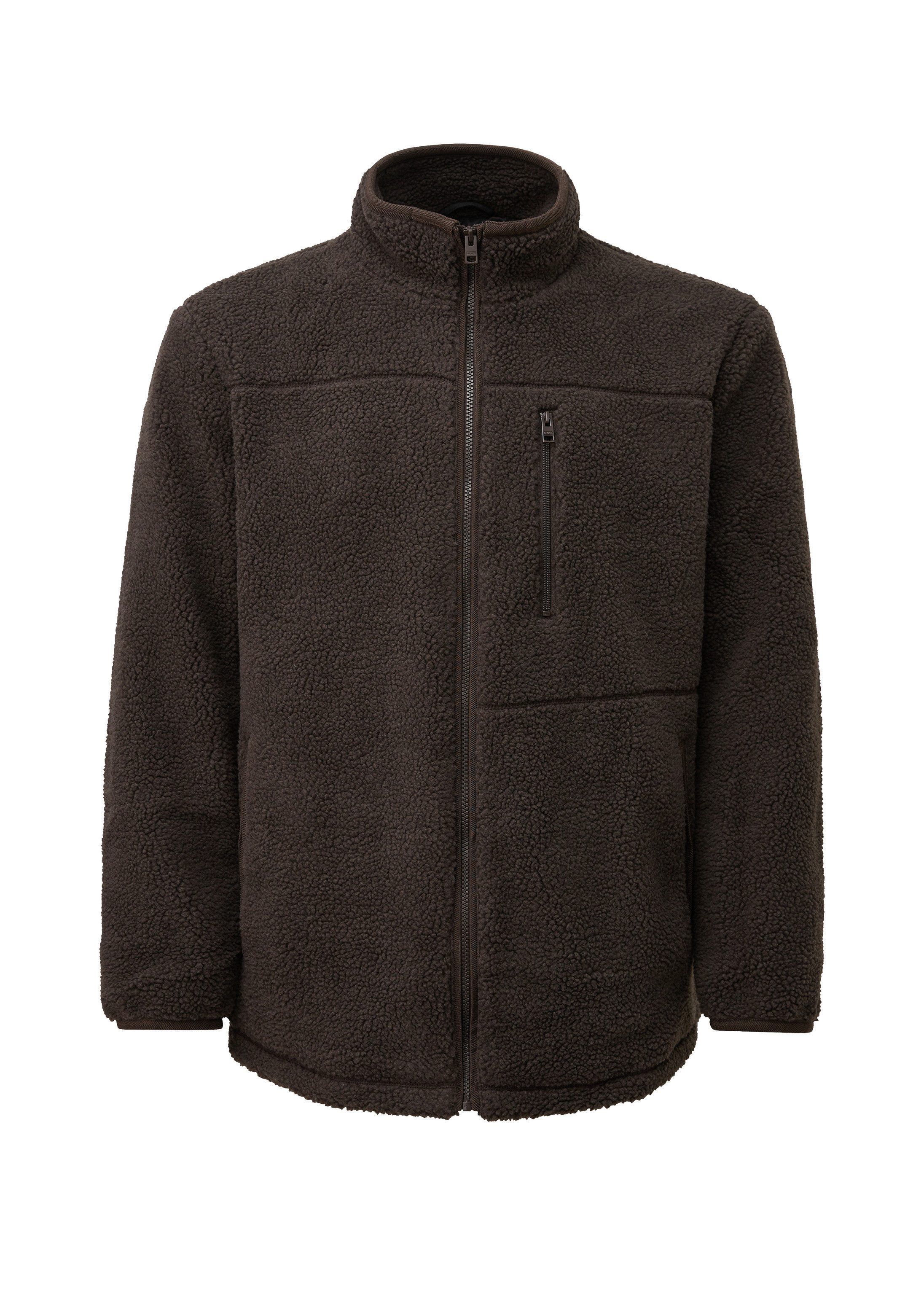 s.Oliver Funktionsjacke Outdoor-Jacke Sportive Teddy-Jacke mit Stehkragen