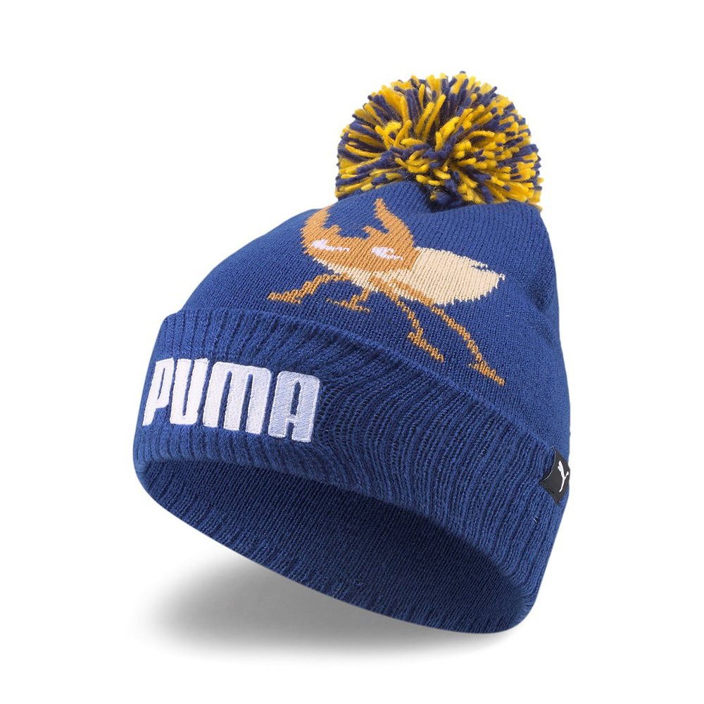 PUMA Beanie Wintermütze (Pompon) Small World Pom blau Jungen