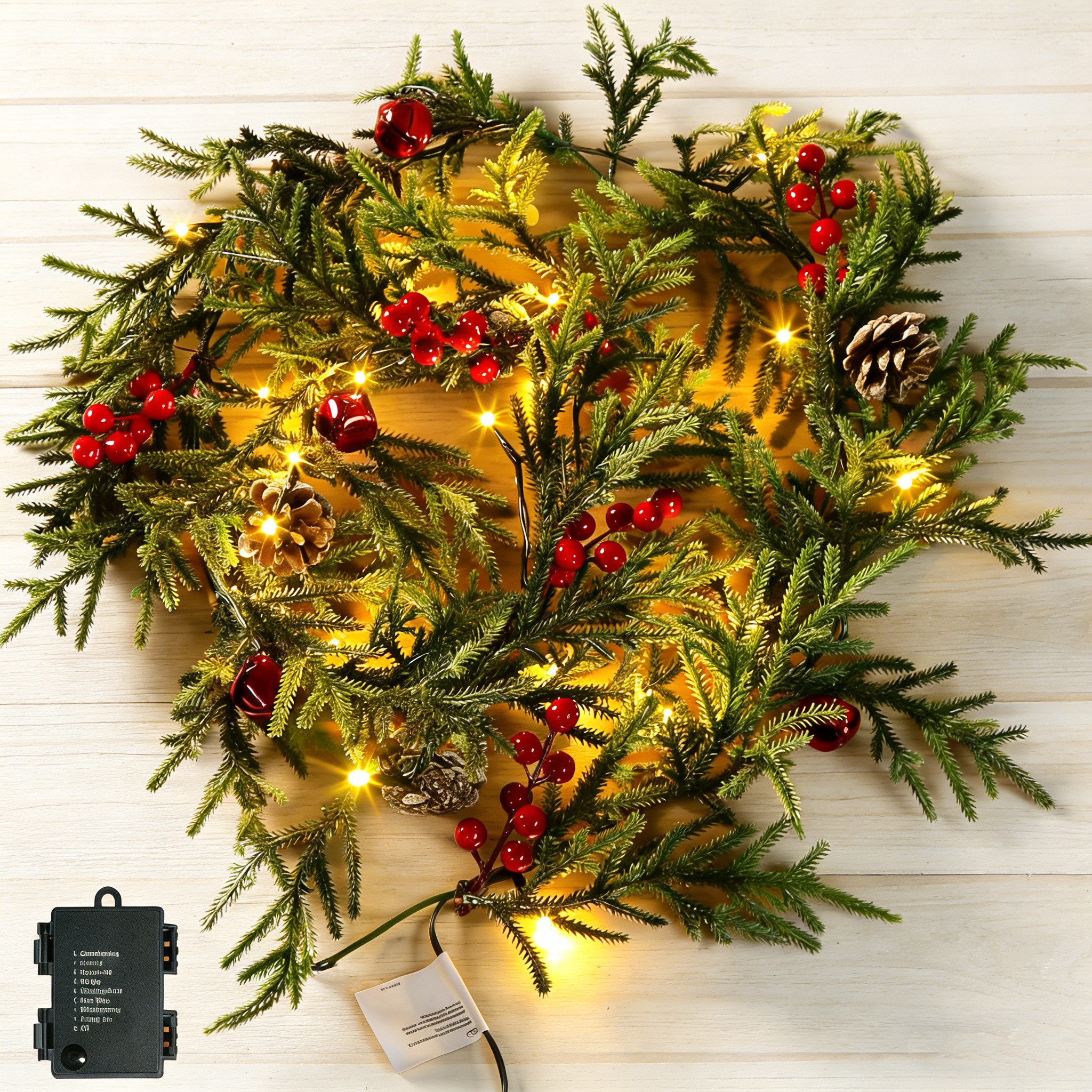 Kunstgirlande adventskranz Weihnachtsgirlande mit Beleuchtung, 2-tlg. weihn günstig online kaufen