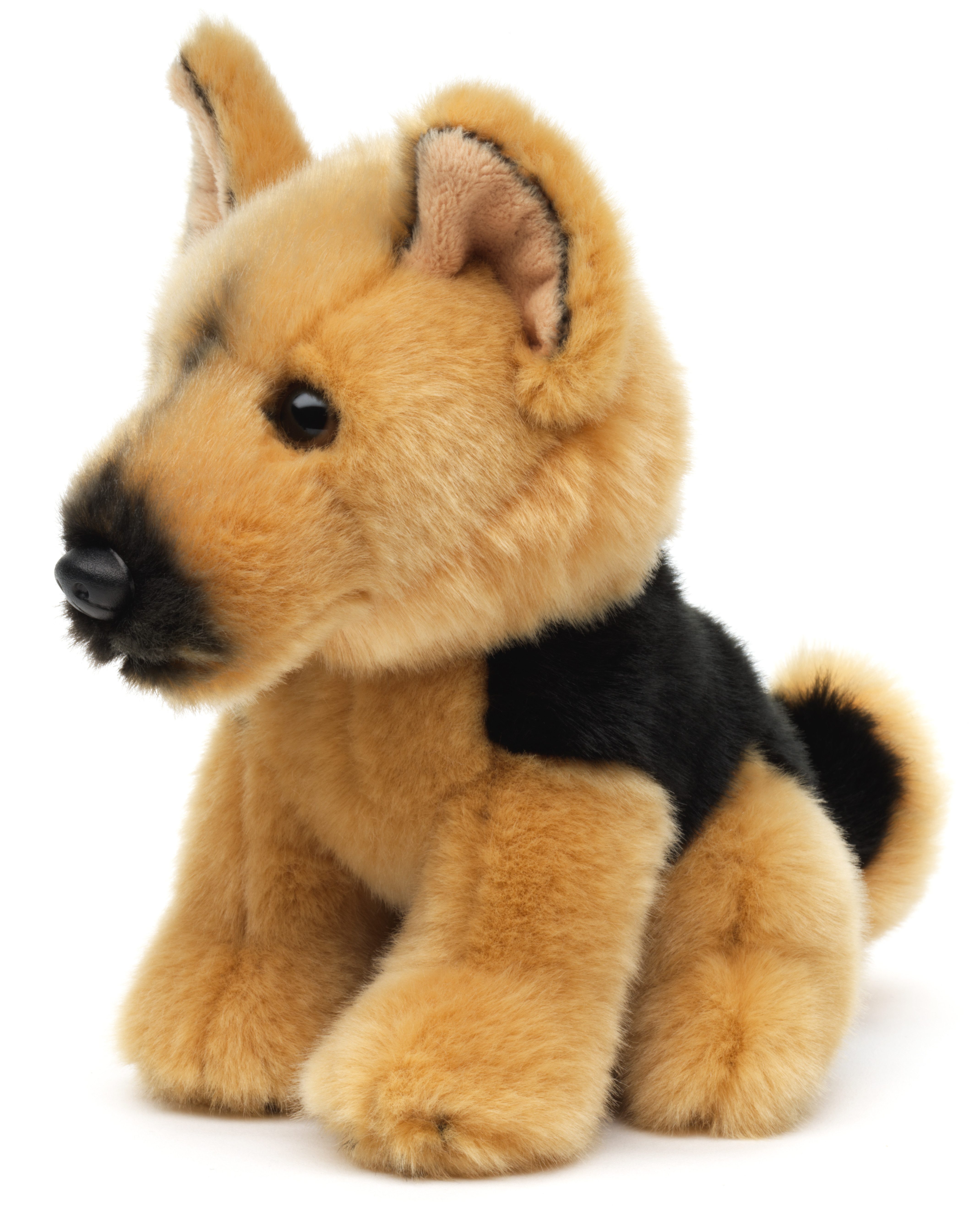 Uni-Toys Kuscheltier Deutscher Schäferhund, sitzend - 19 cm (Höhe) - Plüschtier, zu 100 % recyceltes Füllmaterial