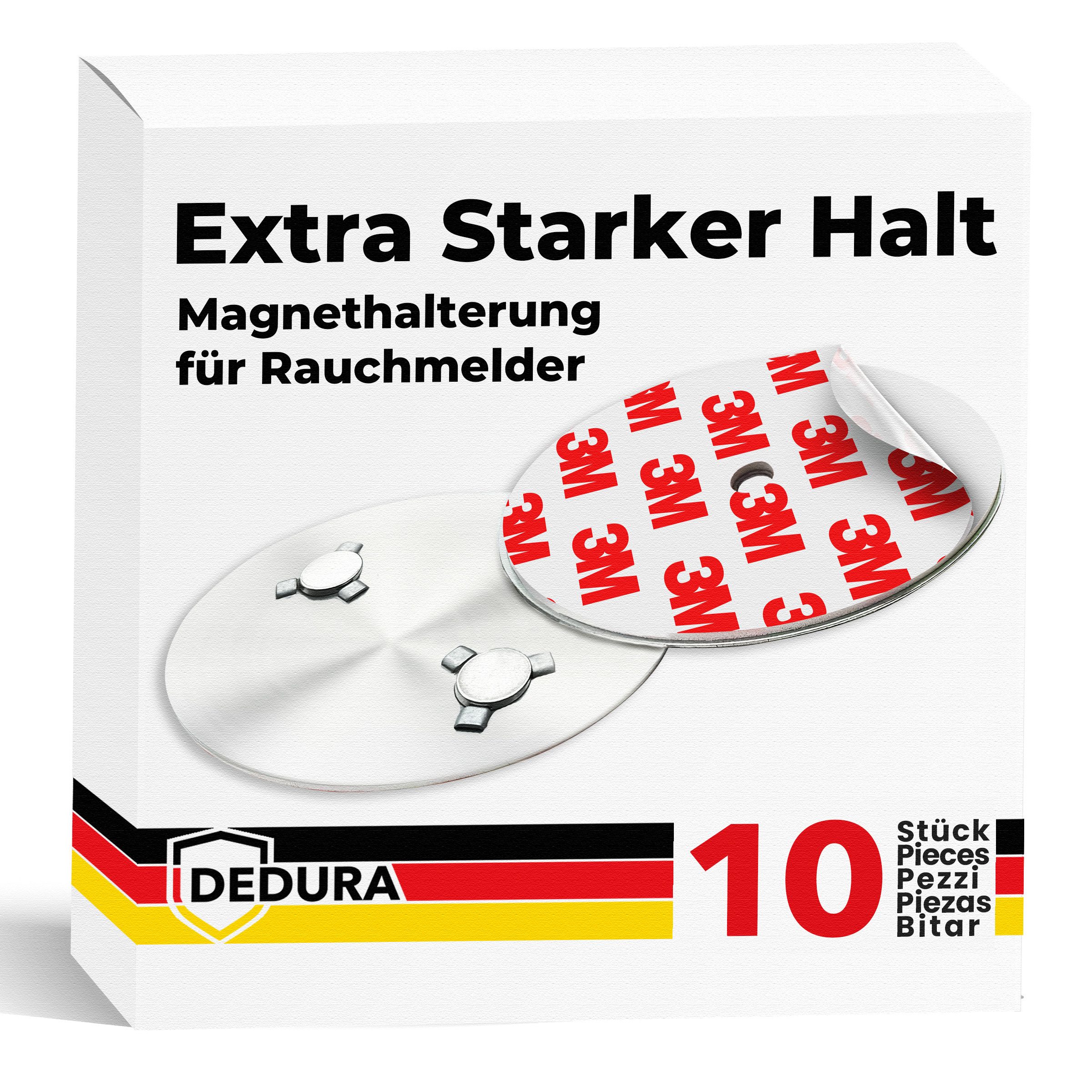 dedura Deckenhalter Rauchmelder Magnethalter 10er Set mit extra starken Klebepads, (10-St)