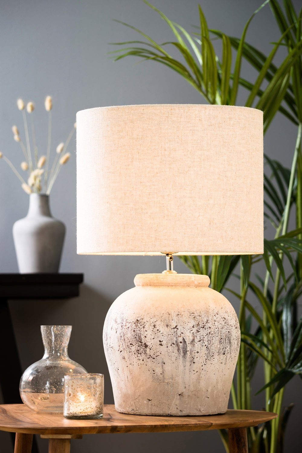 Light & Living Lampenschirm LIVIGNO, Ø 40 cm, Beige, Außenmaterial Stoff, I günstig online kaufen