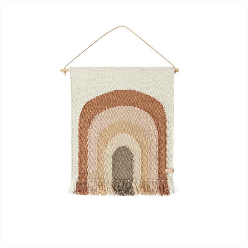 Wandteppich Follow The Rainbow Mini Wall Rug, OYOY, 69 x 55 cm Baumwolle Wolle Regenbogen Wanddeko