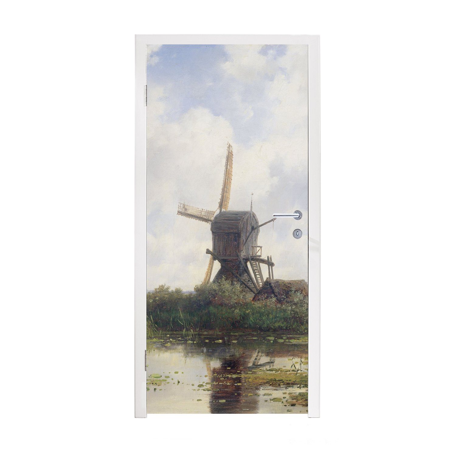 MuchoWow Türtapete Malerei - Mühle - Alte Meister, Matt, bedruckt, (1 St), Fototapete für Tür, Türaufkleber, 75x205 cm