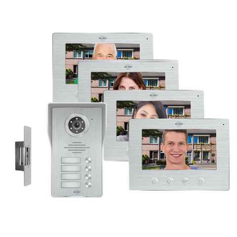 Elro Video-Türsprechanlage (Innenbereich, Außenbereich, IP Klingelanlage Mehrfamilienhaus, Tür-Klingel Sprechanlage mit Kamera)
