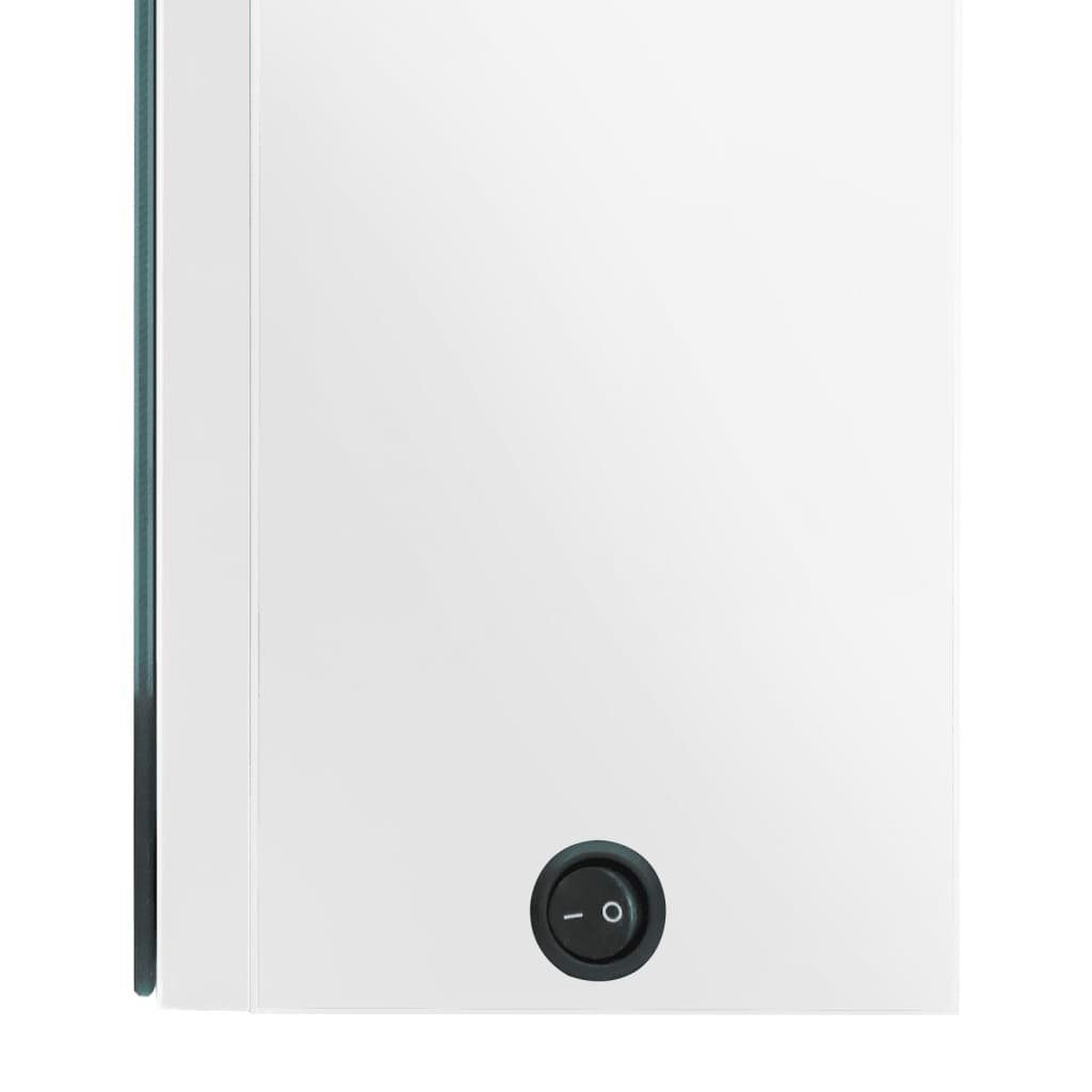 80x12x68 LED-Spiegelschrank cm Badezimmerspiegelschrank Weiß vidaXL (1-St) Bad Glänzend fürs Hochglanz-Weiß