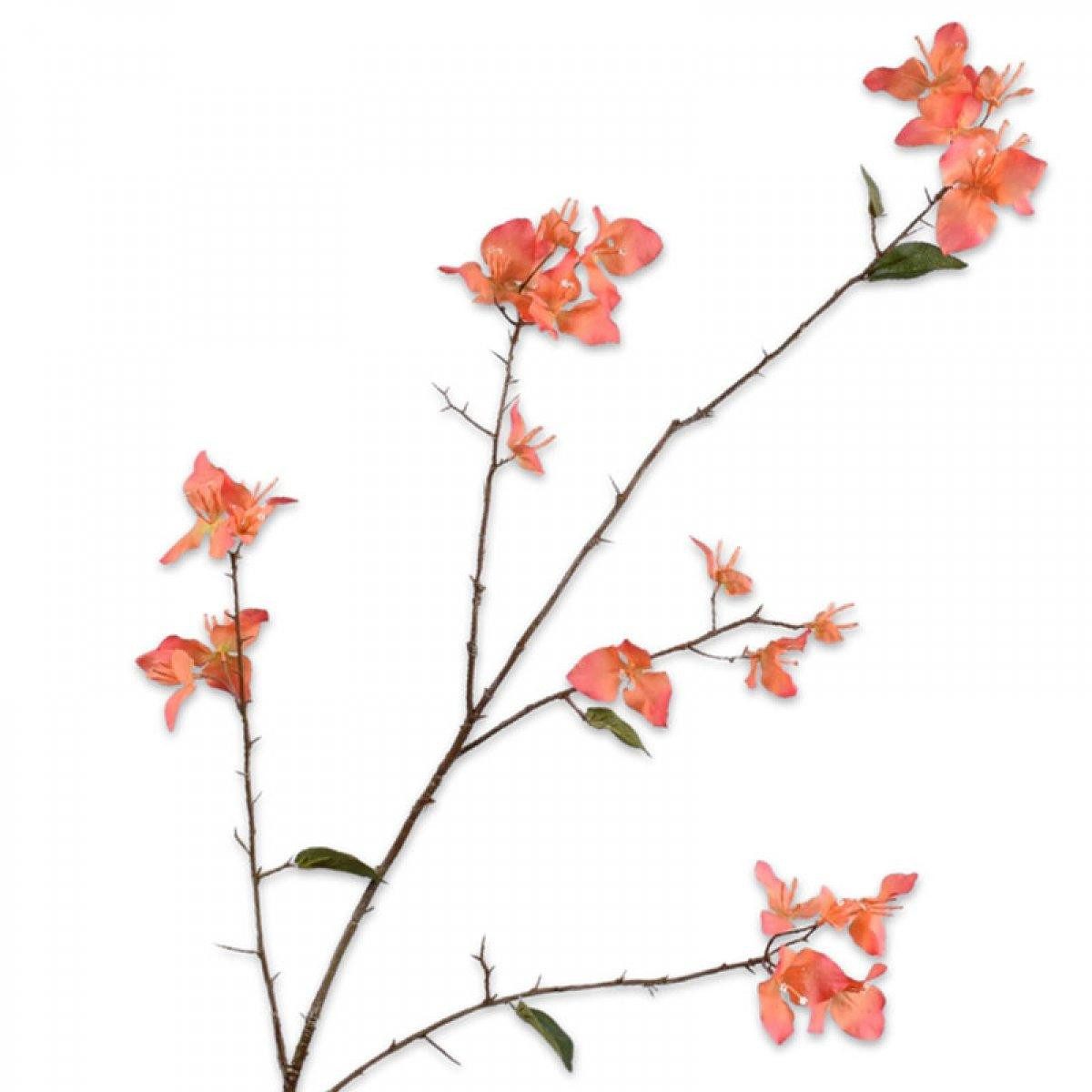 Künstliche Zimmerpflanze Seidenblume Bougainvillea Zweig Orange (142cm), SILK-KA