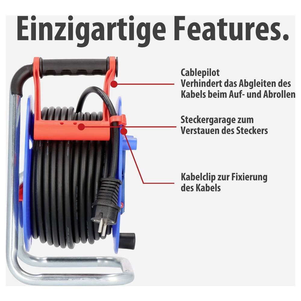 Brennenstuhl Baustellen-Kabeltrommel 25 m Garant 3G1.5 1218350 Kabeltrommel – Bild 4 von 5