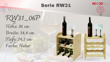 Modo24 Weinregal RW31, Flaschenregal Kiefernholz 6 bis 91 Flaschen Weinschrank