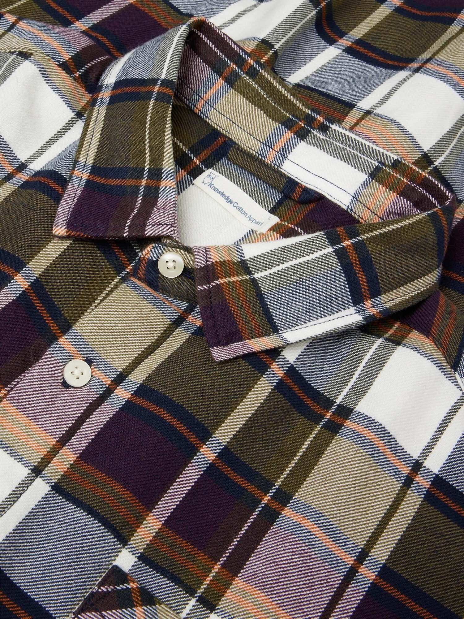 KnowledgeCotton Apparel Langarmhemd Organic Cotton Checked Flannel Shirt