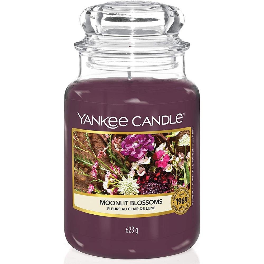 Yankee Candle Duftkerze Moonlight Blossoms, im Glas, 623 g, Beeren- / Blumenduft, bis 150 Stunden