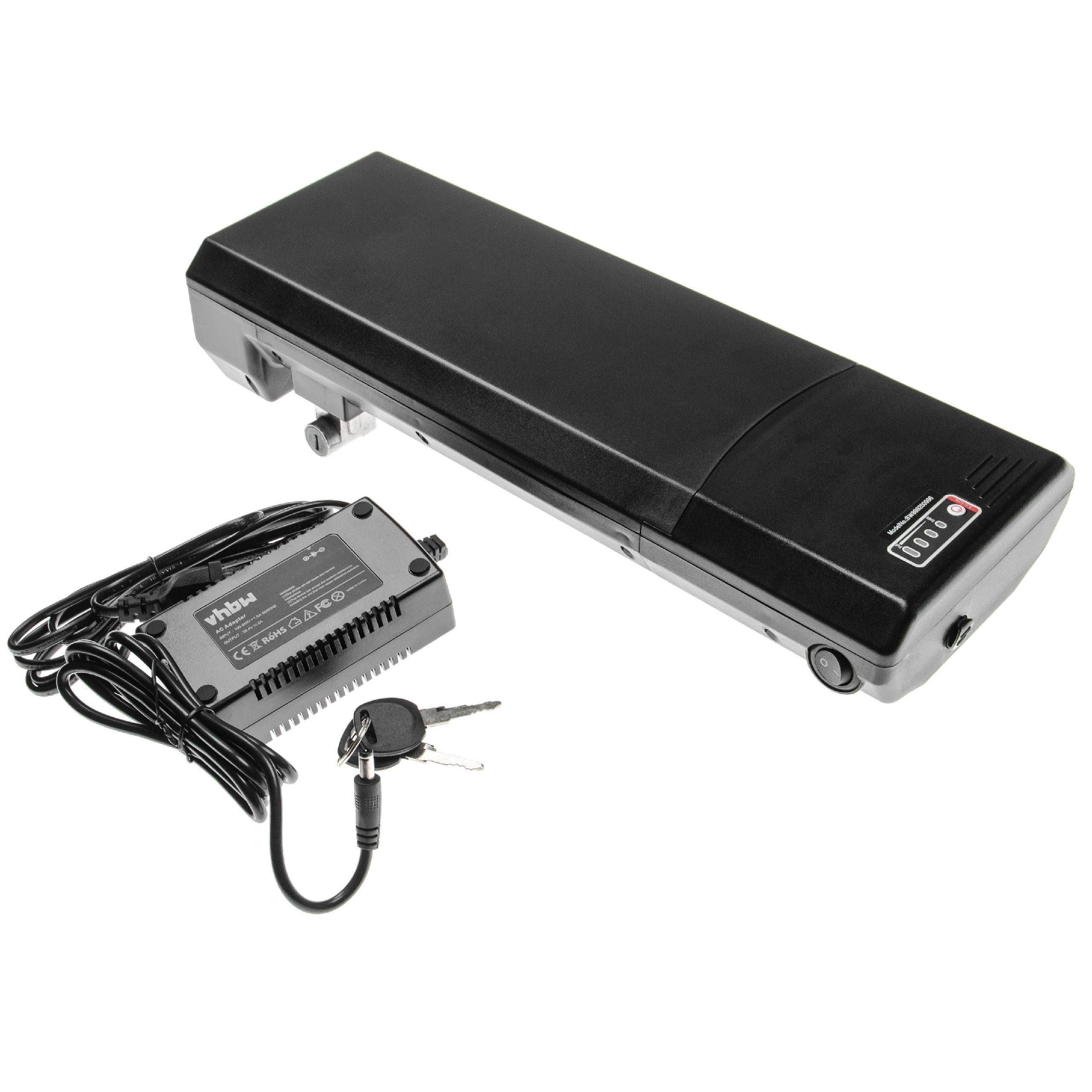 vhbw Akku für Fahrrad / E-Bike (8,8 Ah, 24 V, Li-Ion) E-Bike Akku Akku Li-Ion 8800 mAh (24 V), Leistungsstarker Gepäckträger-Akku mit Einschub für Pedelec, Fahrrad