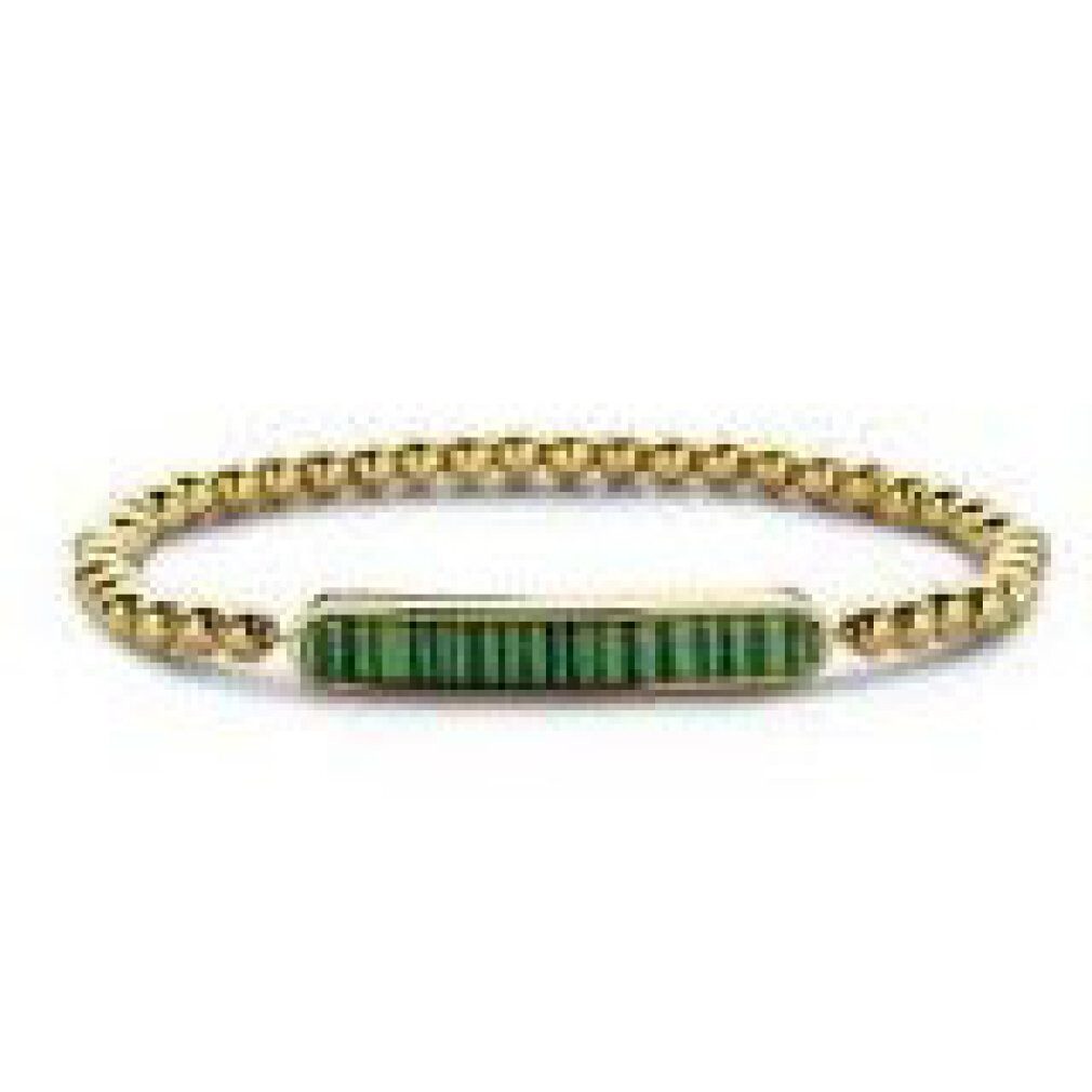Javoli.com Kette mit Einhänger Victoria Goldfarbene grün gemusterte Armband