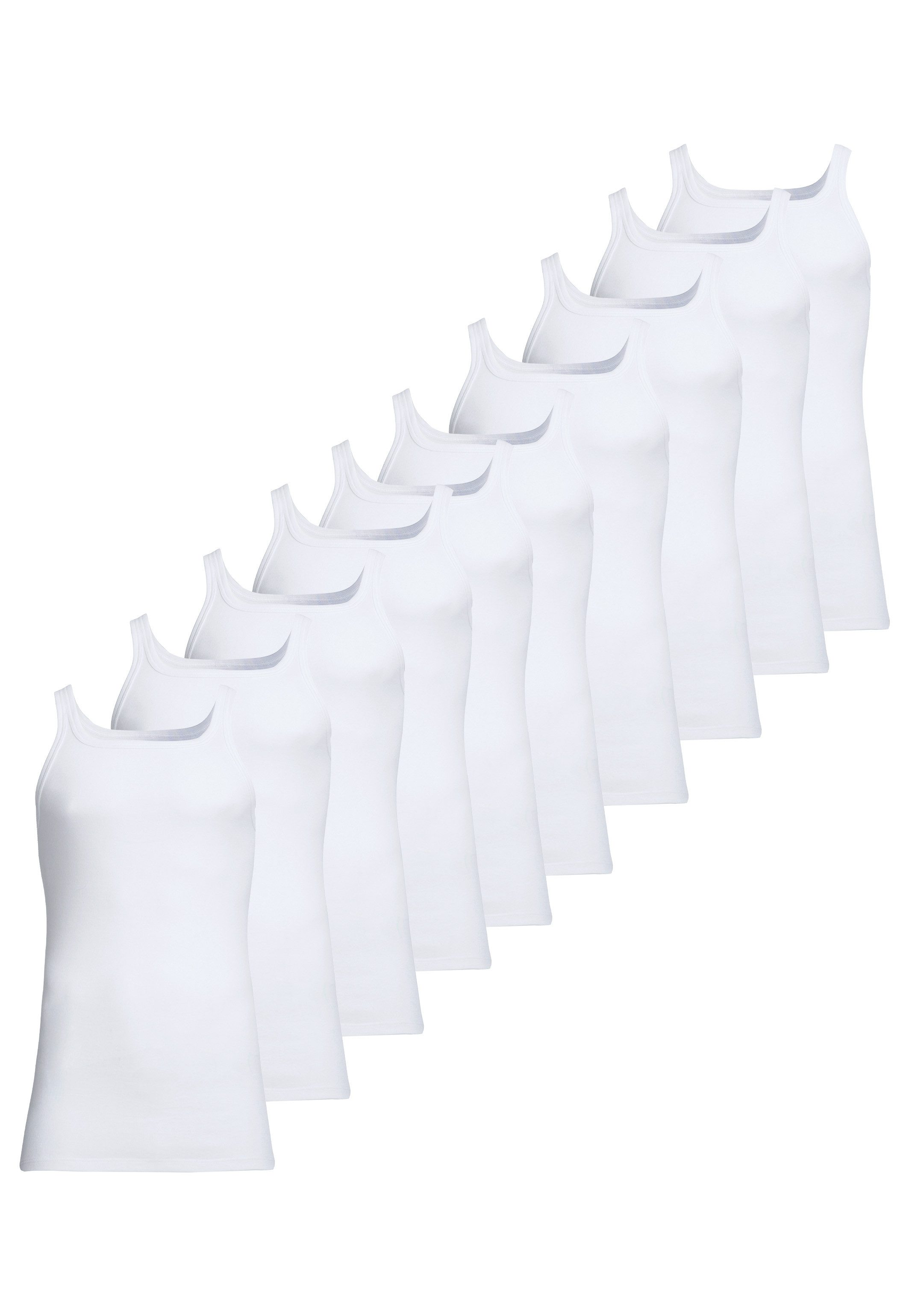 conta Unterhemd 10er Pack Feinripp (Spar-Set, 10-St) Unterhemd / Tanktop - Baumwolle - Atmungsaktiv - Formstabil