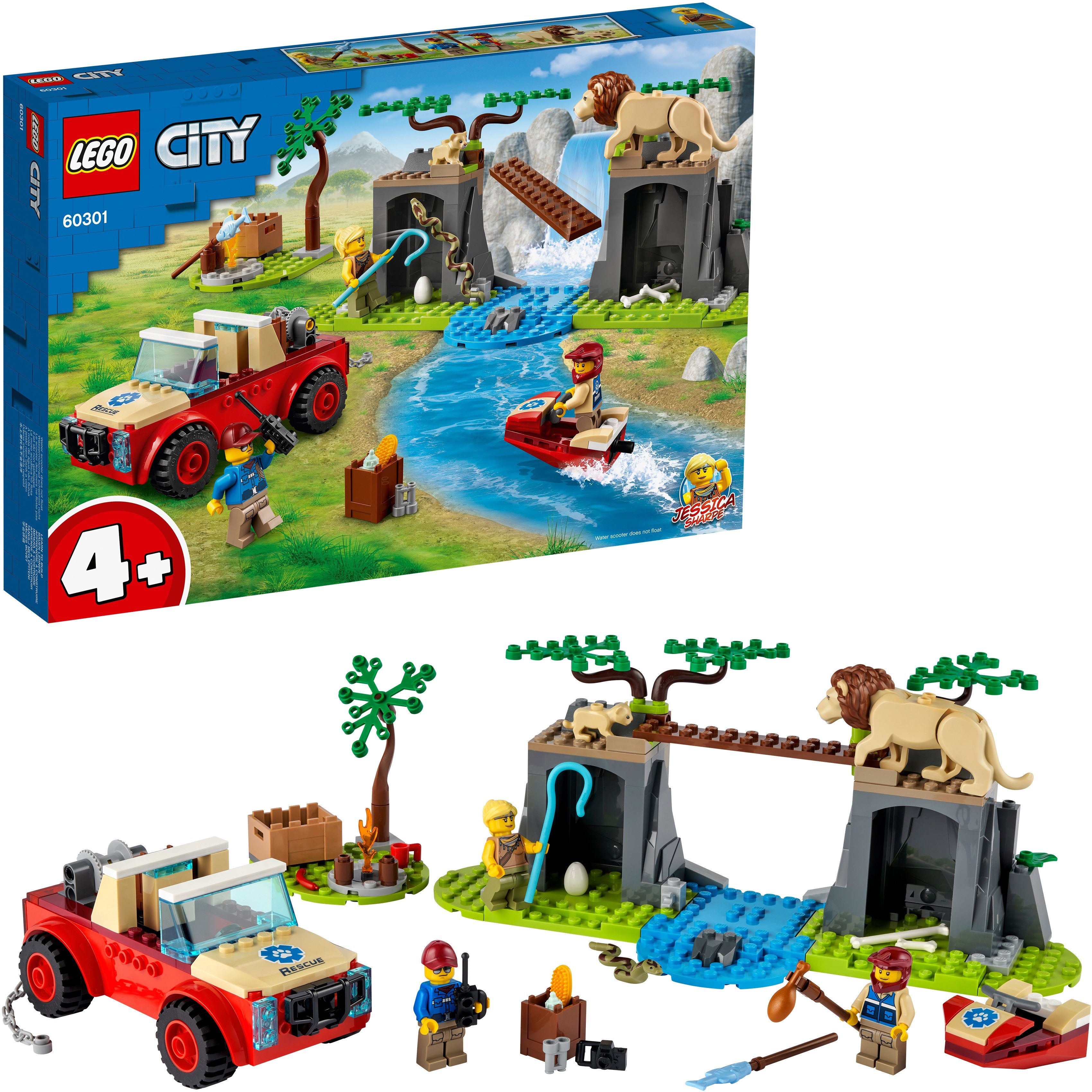 Image of LEGO® Konstruktionsspielsteine »Tierrettungs-Geländewagen (60301), LEGO® City«, (157 St), Made in Europe