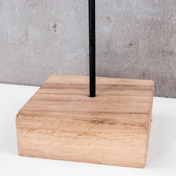 Levandeo® Dekoobjekt, 2er Set Deko Gesicht Metall Schwarz Holz Aufsteller Tischdeko