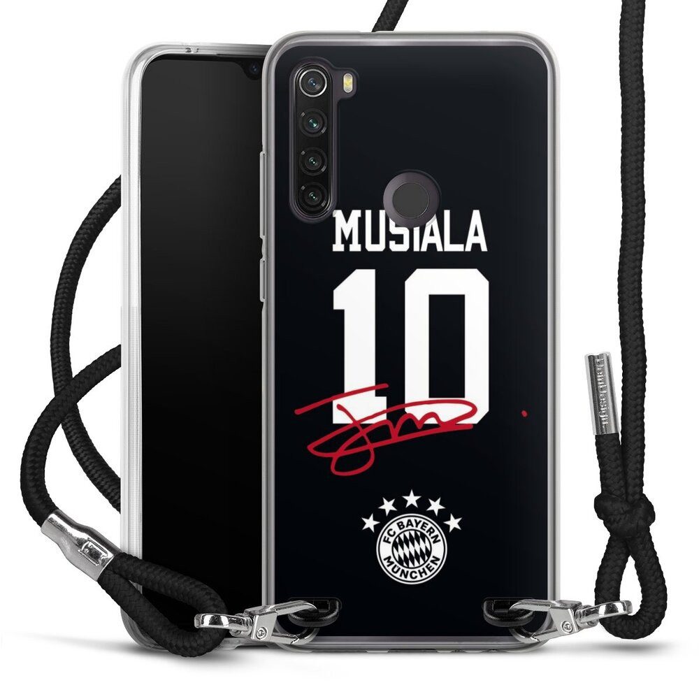 DeinDesign Handyhülle FC Bayern München Jamal Musiala FCB Musiala 10, Xiaomi Redmi Note 8T Handykette Hülle mit Band Case zum Umhängen