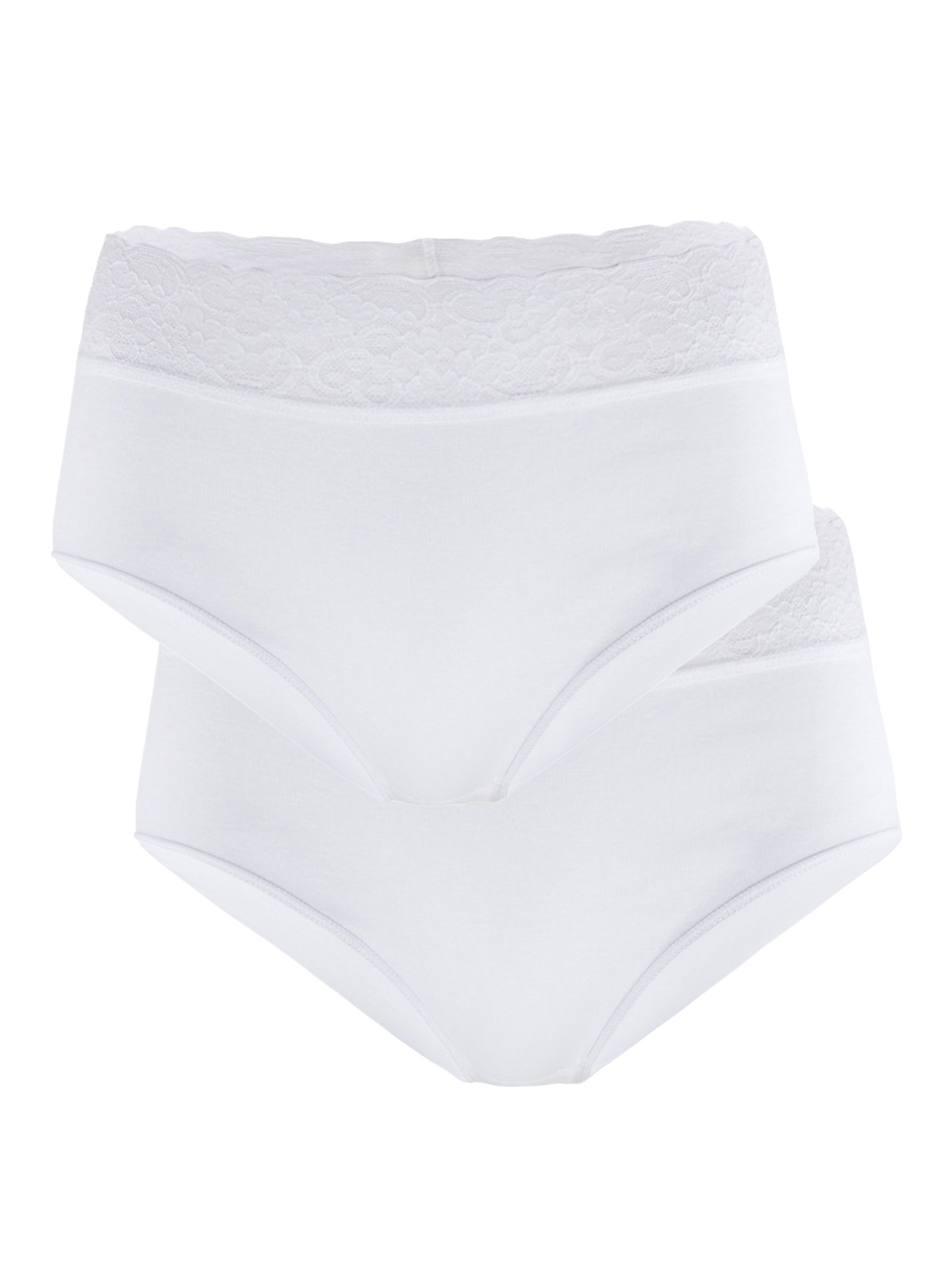 CALIDA Taillenslip Iconics Damen (2-St., 2er-Pack) weiche Baumwolle mit Spitzenbund