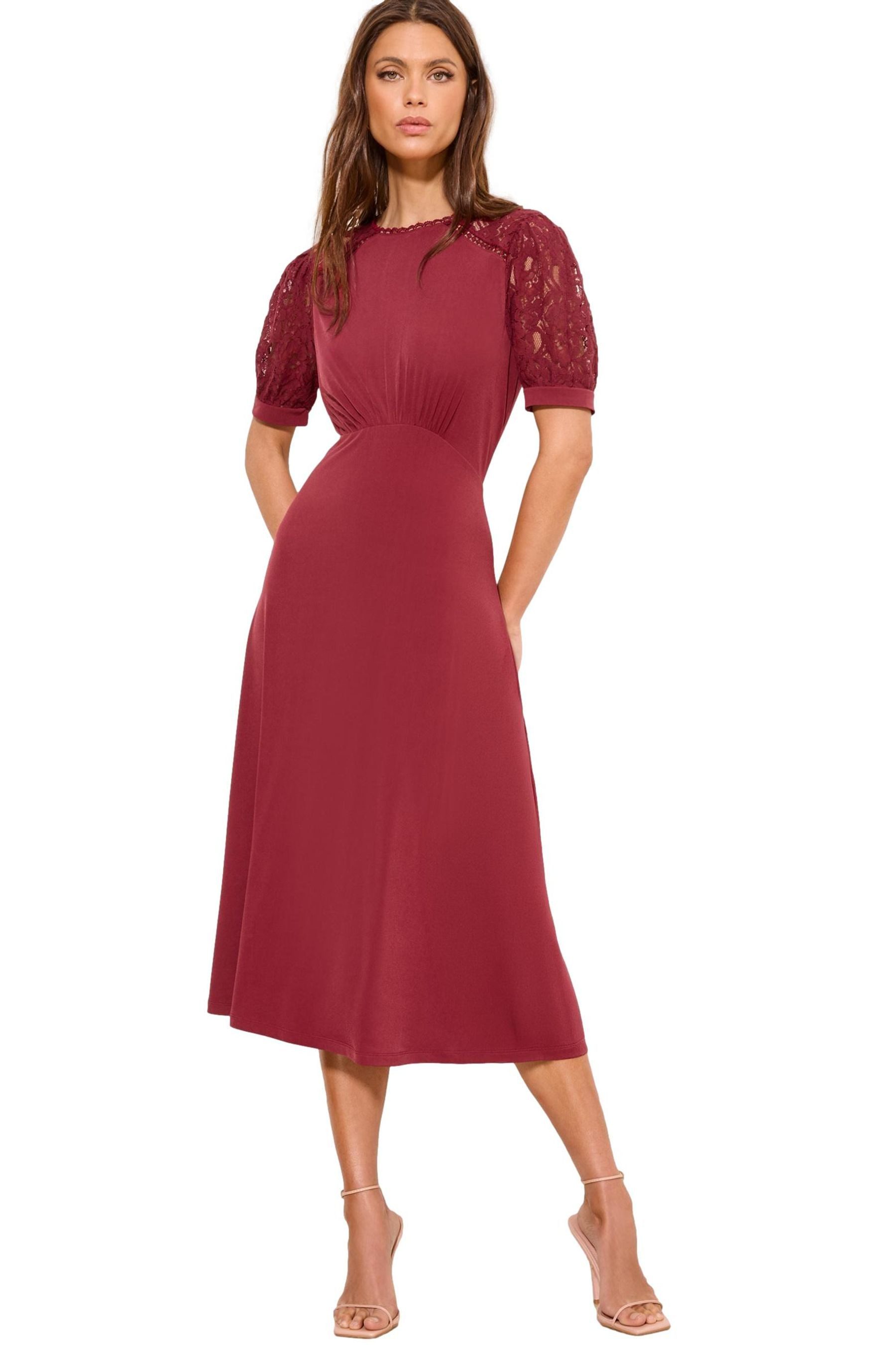 LIPSY Midikleid Lipsy Kurzärmeliges Midikleid mit Unterbrustband (1-tlg)