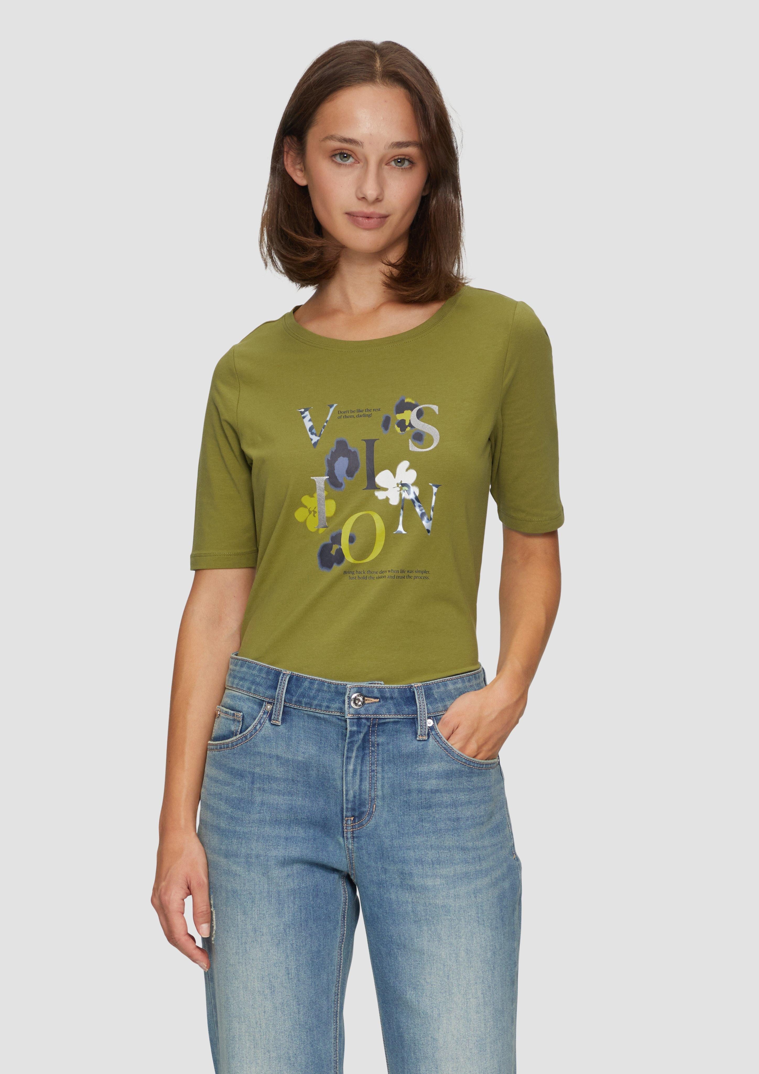 s.Oliver Kurzarmshirt Elastisches T-Shirt mit Frontprint günstig online kaufen