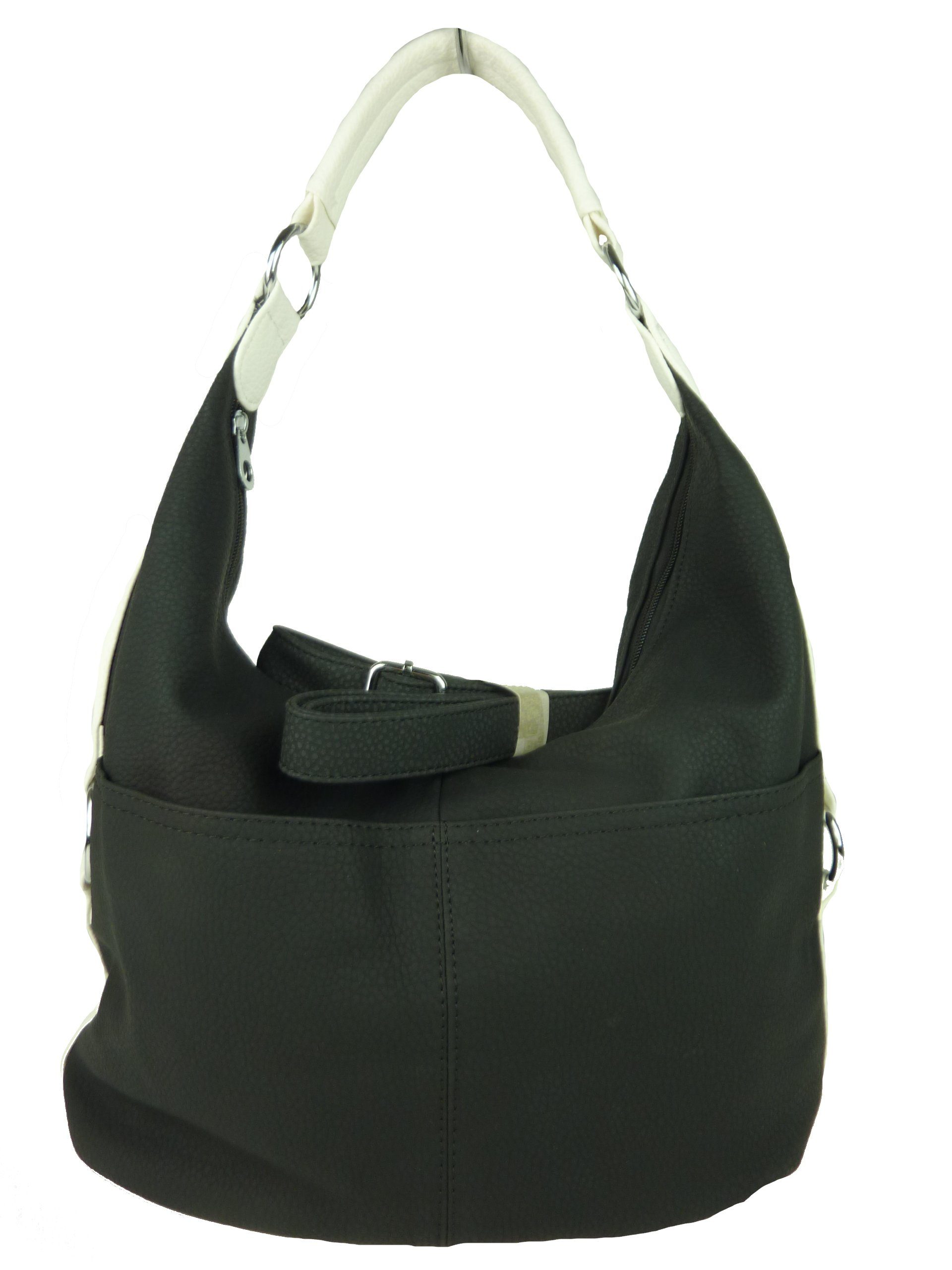 Taschen4life Handtasche Damen Tasche Shopper Cora 8394 Schultertasche, abnehmbarer Umhängeriemen, mittelgroß