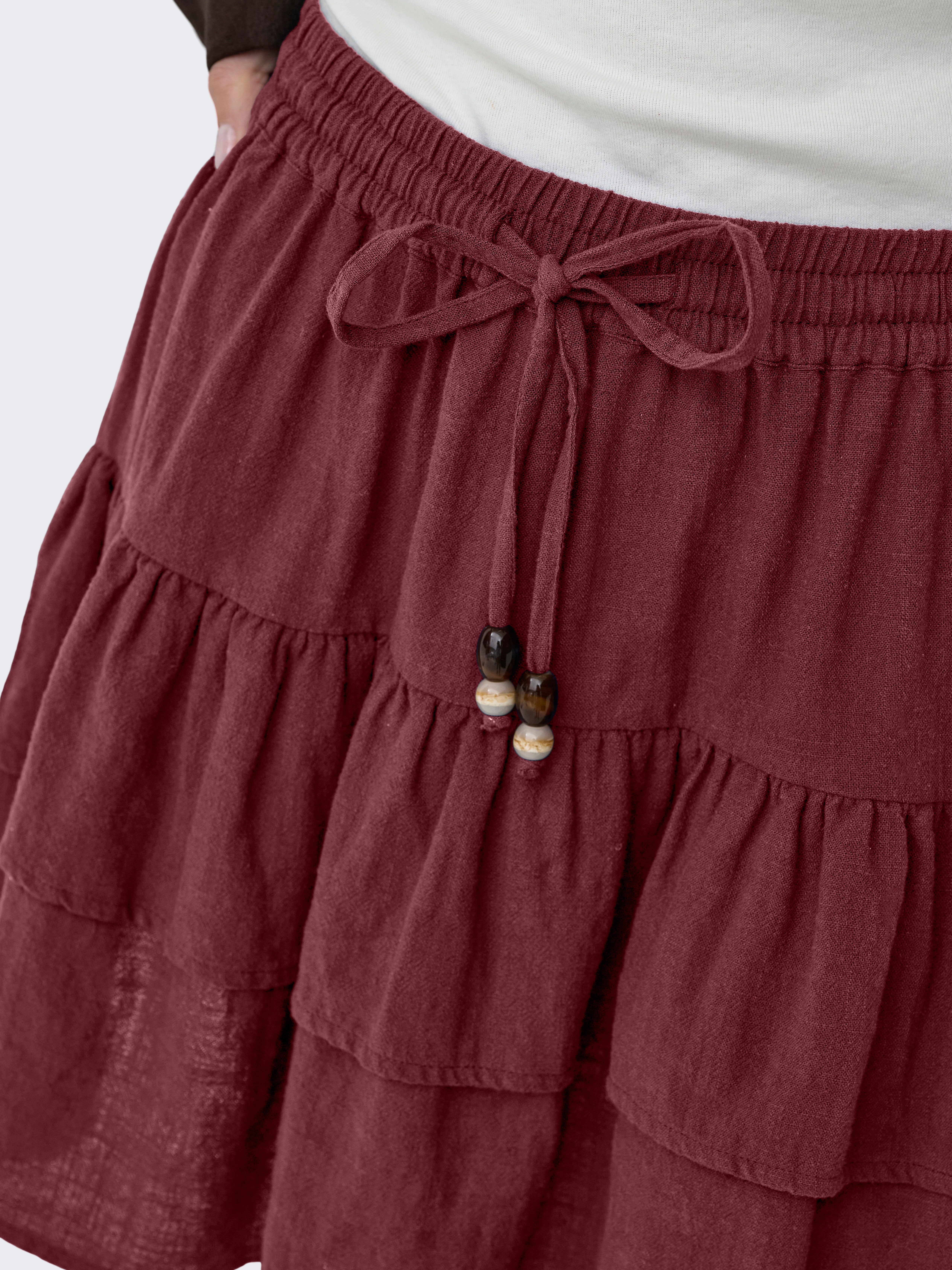 ONLY Minirock ONLSWAR STRING SHORT SKIRT WVN Baumwolle