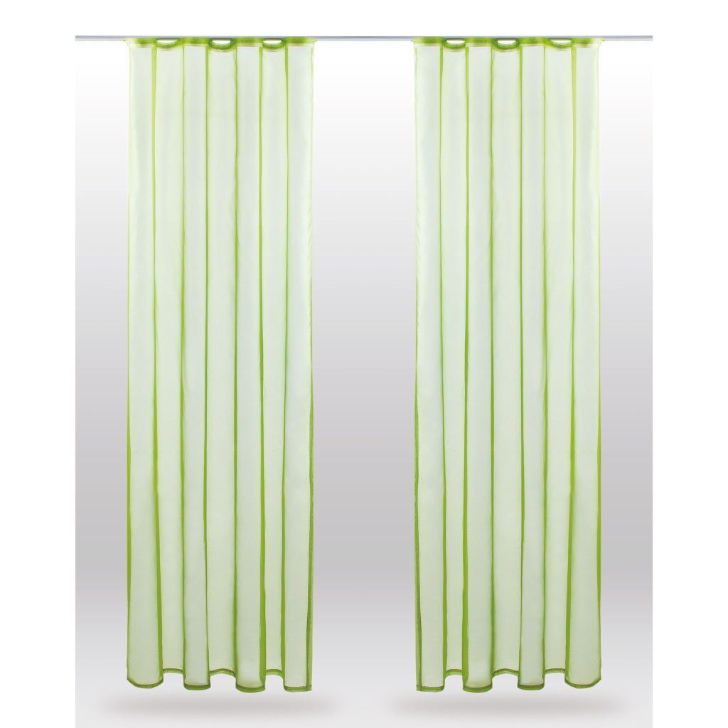 Grün transparent, Kräuselband Vorhang, Dekoschals Voile, mit (2 (2 Gardinenset Universalband) St), Bestlivings, "Transparent"