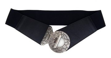 Ella Jonte Stretchgürtel schwarz oder braun mit silberfarbenen dekorativem Hakenverschluß