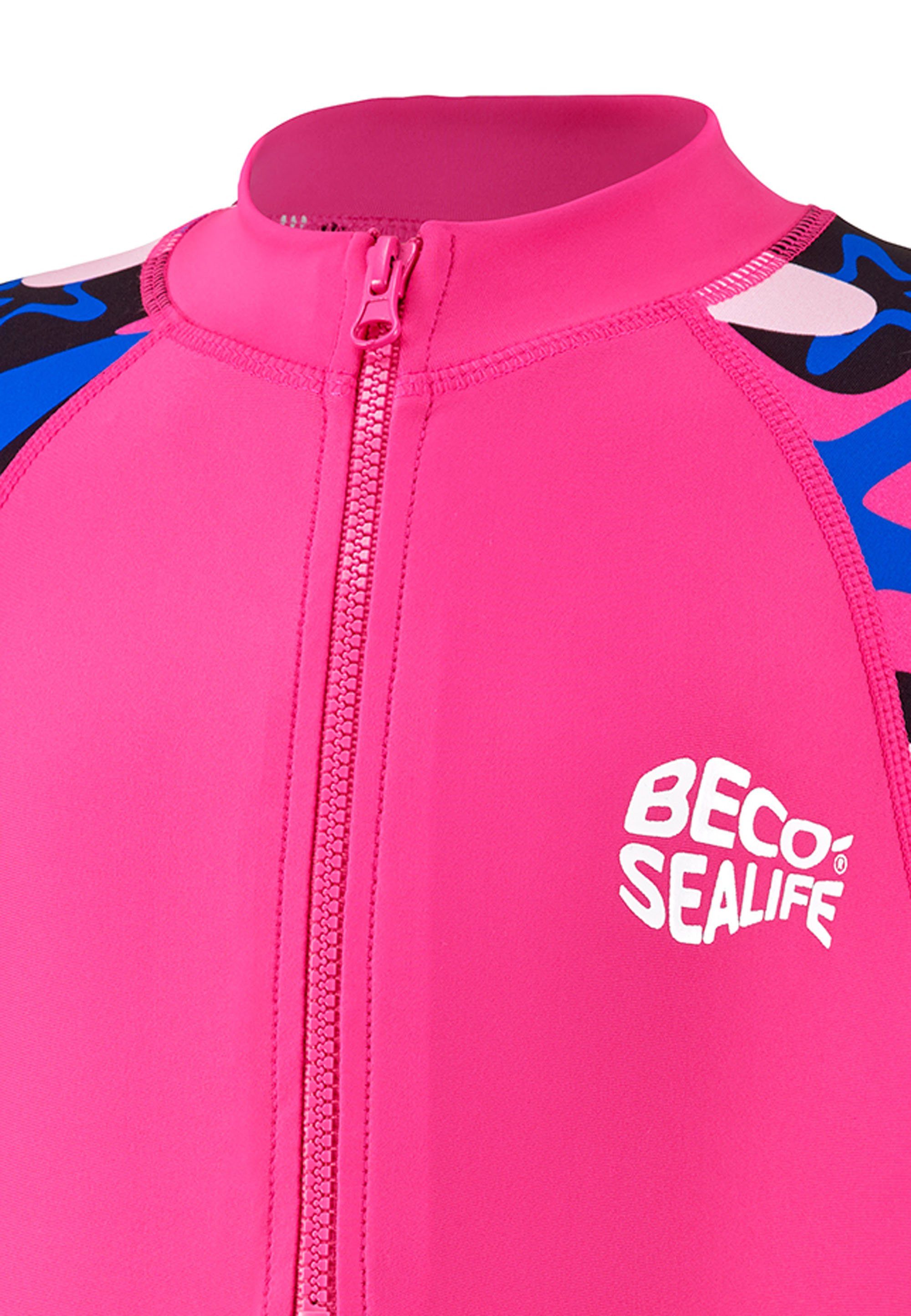 und perfekter pink Badeanzug (1-St) Einteiler Beco Sonnenschutz Beermann ultraweich trocknend UV50+ schnell Schutzanzug BECO-SEALIFE®