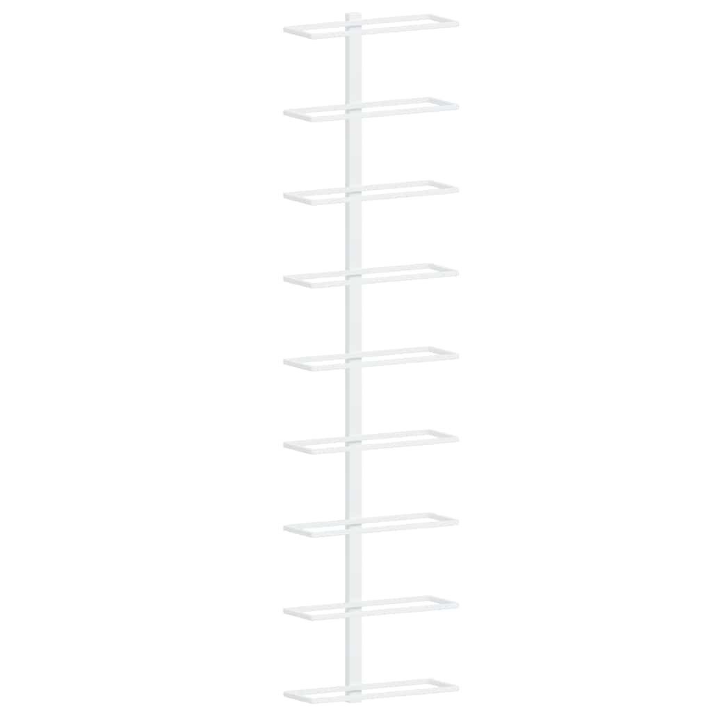 vidaXL Weinregal Wand-Weinregal für 9 Flaschen Weiß Eisen, 1-tlg.
