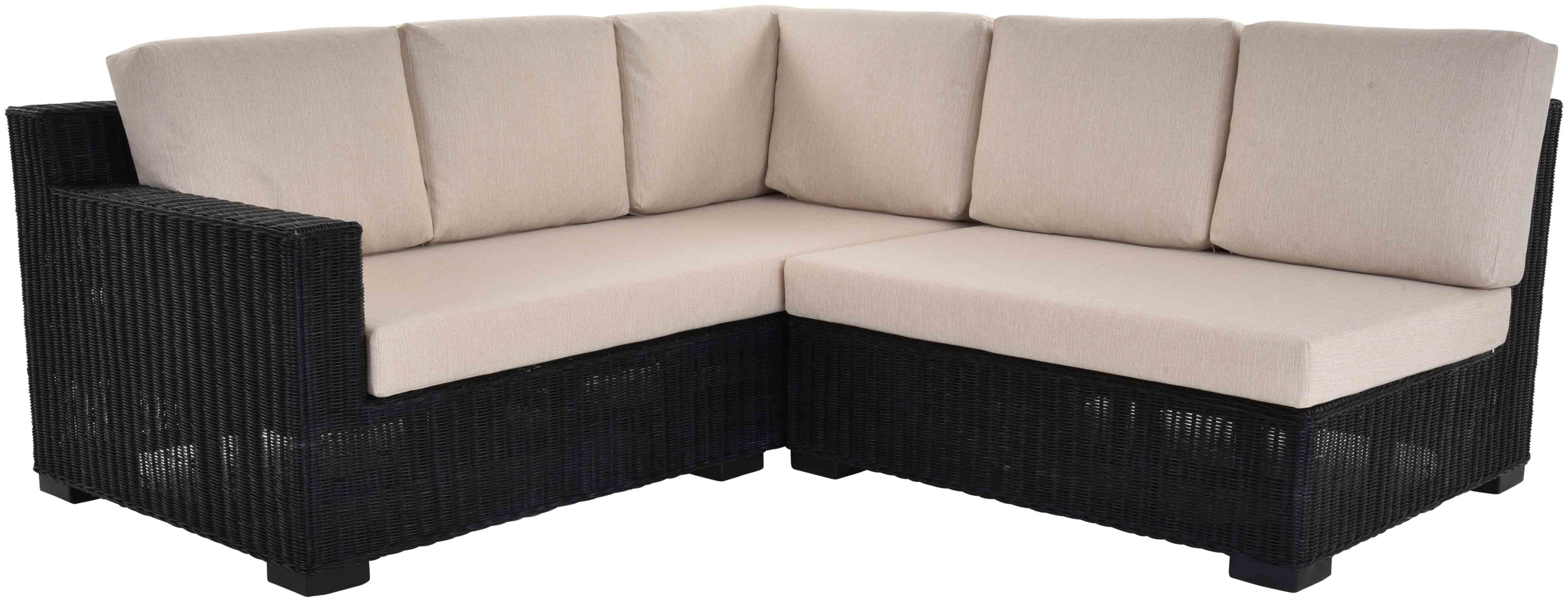 Krines Home Wohnlandschaft Rattan Ecksofa Vermont Wohnzimmer Couch L Form Rattan Ecklounge Ecke, Eckgarnitur Wohnlandschaft 200x200 einseitig offen