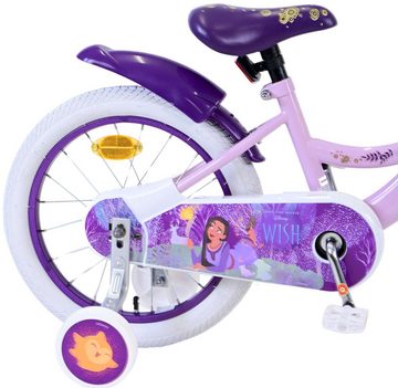 Volare Kinderfahrrad Disney Wish, Lila, 14 Zoll, (1-tlg), Rücktrittbremse, abnehmbare Seitenräder, höhenverstellbarer Sattel