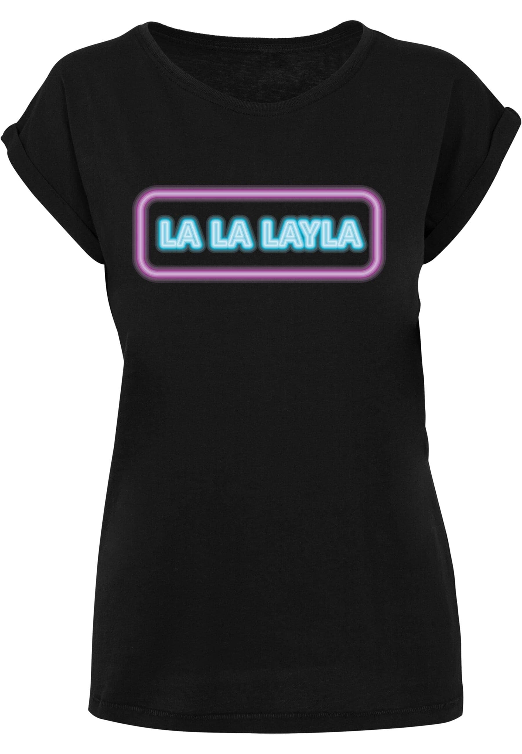 Merchcode T-Shirt Damen Ladies LA LA LAYLA T-Shirt (1-tlg) black