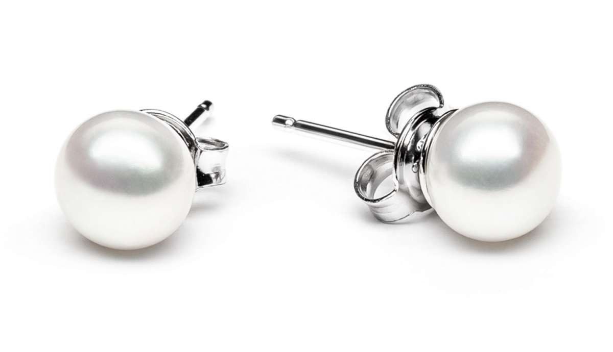 Gaura Pearls Paar Ohrstecker, Perlenohrstecker, weiß, günstig online kaufen