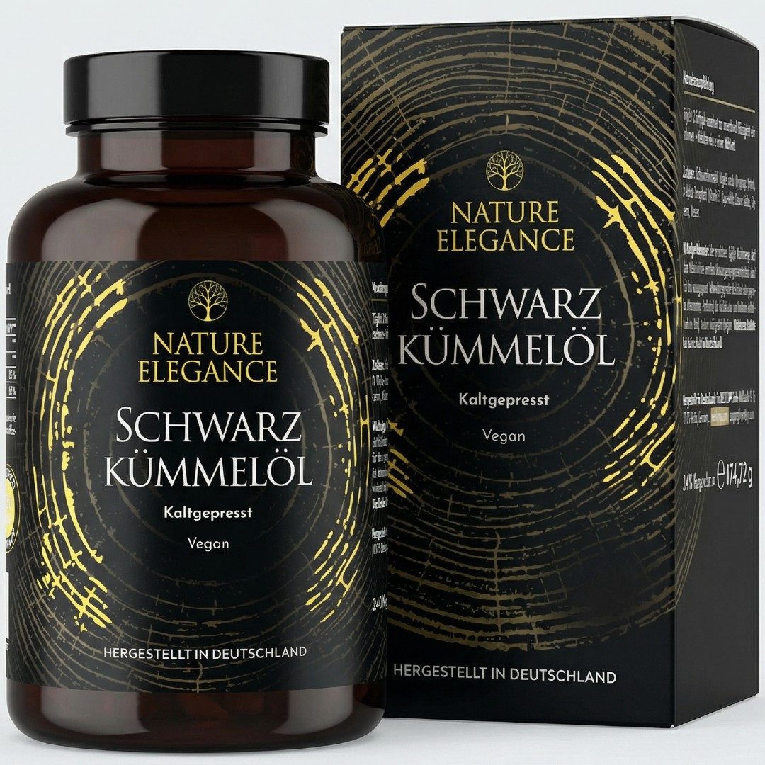 NEOLYMP Schwarzkümmelöl Kapseln - 1000mg vegan kaltgepresst aus Nigella sativa Kapseln, 4-Monats-Vorrat, 240 Softgels kaltgepresst mit pflanzlichem Vitamin E