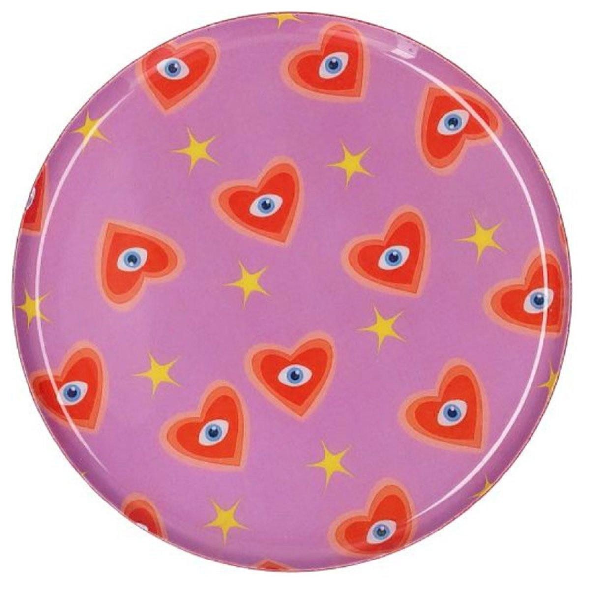 Giftcompany Tablett Dekotablett Love Trays Herzen und Sterne Rosa (12,7cm)