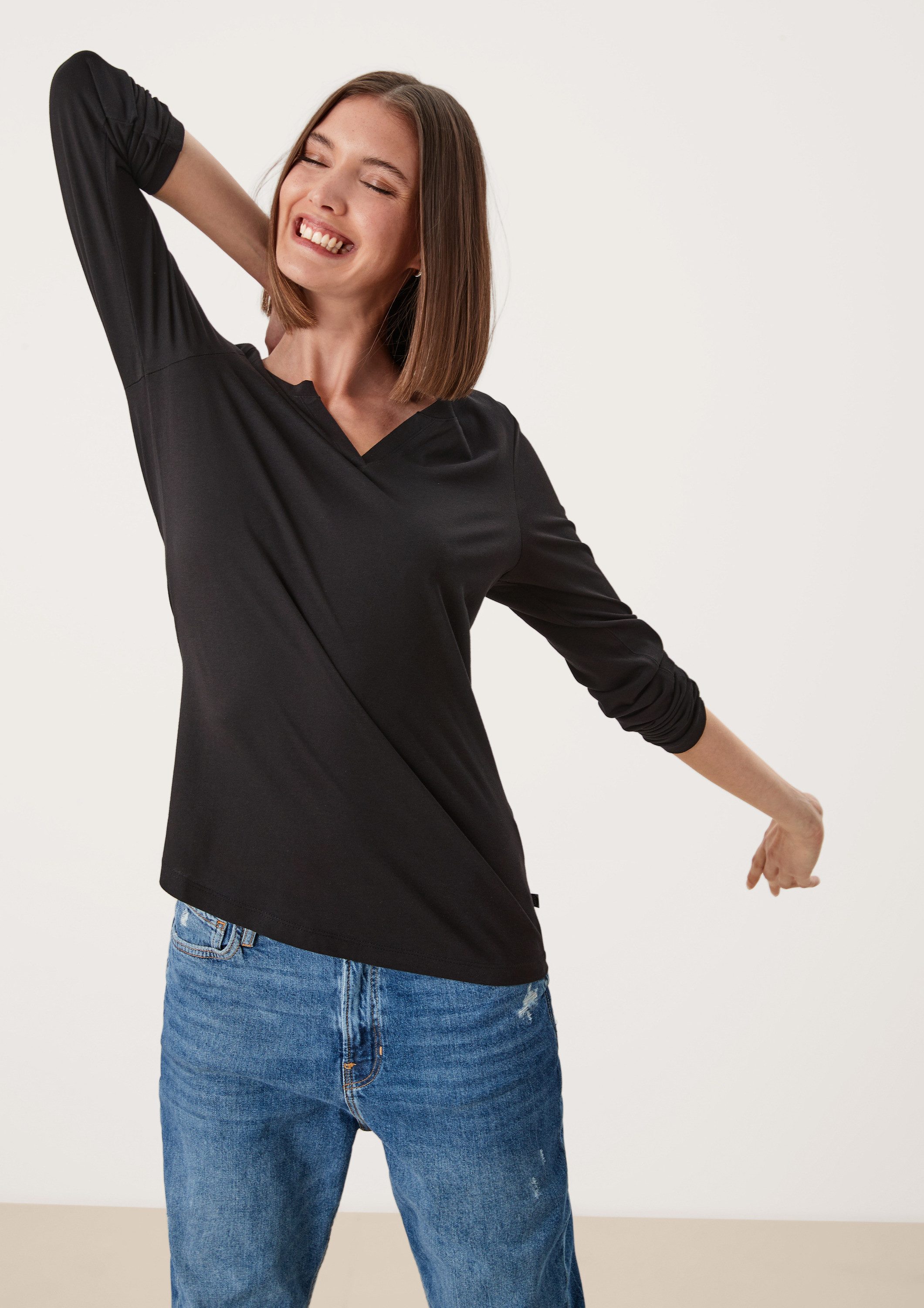 QS Langarmshirt T-Shirt Langarmshirt im cleanen günstig online kaufen