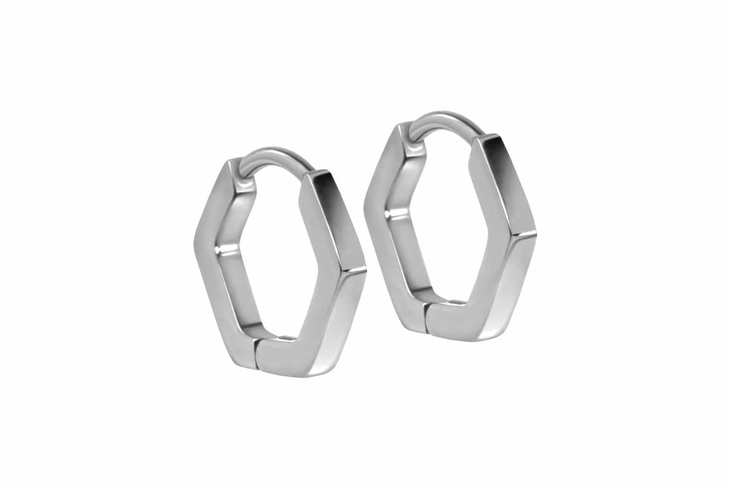FILANGO Paar Creolen Titan Ohrclicker Creolen SECHSECK (Creolen, 1-tlg)