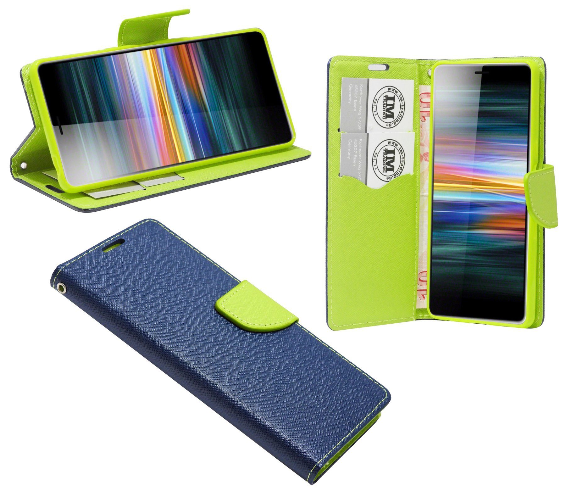 cofi1453 Handyhülle Hülle Tasche für Sony Xperia L3, Kunstleder Schutzhülle Handy Wallet Case Cover mit Kartenfächern, Stan