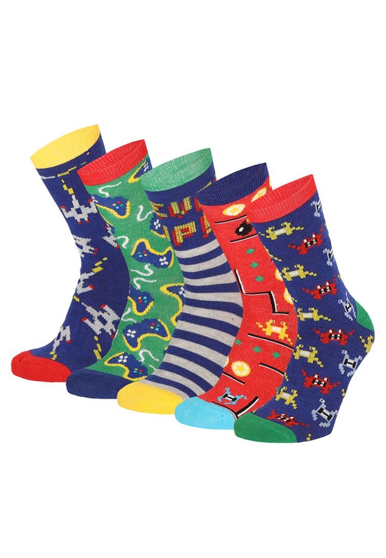 Yuhu Socken Jungen 5er Pack Gaming Design Kindersocken (5-Paar)
