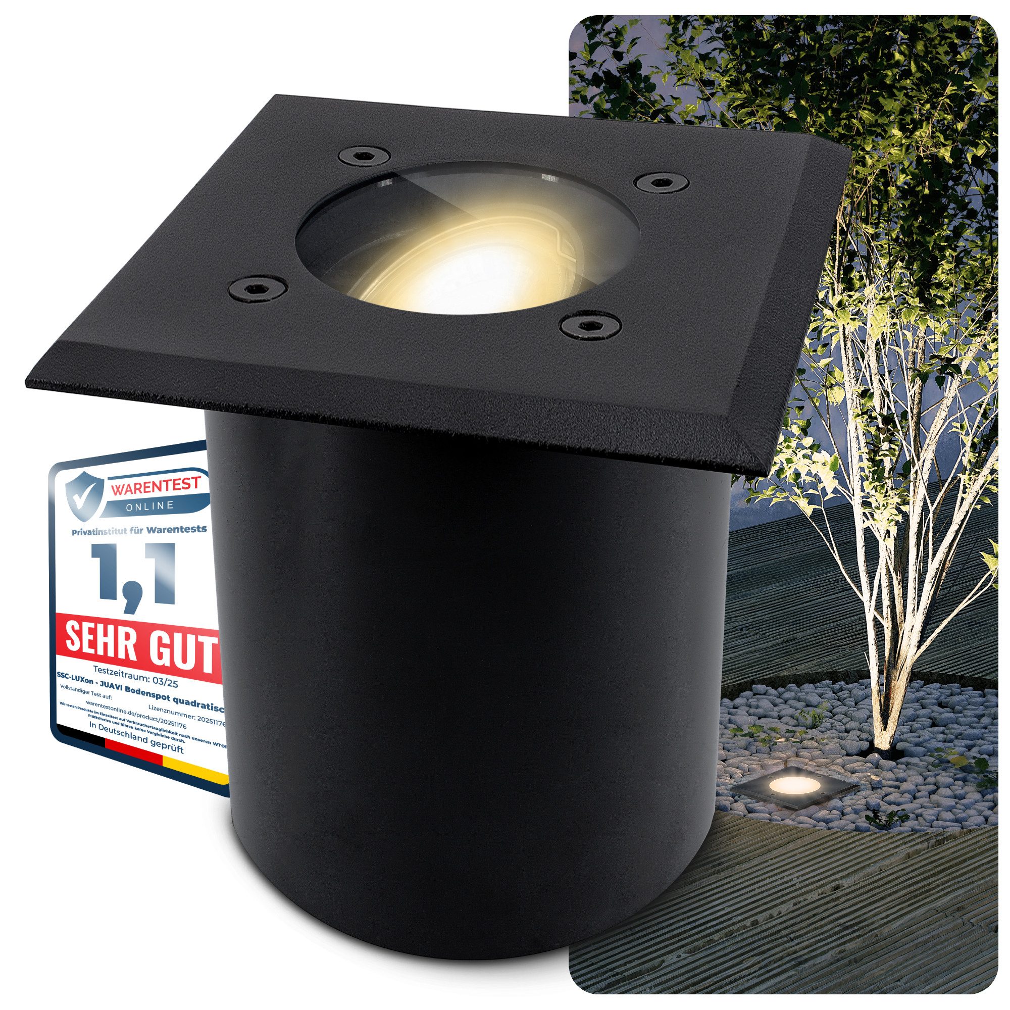 SSC-LUXon LED Gartenstrahler JUAVI Bodeneinbauleuchte schwarz günstig online kaufen