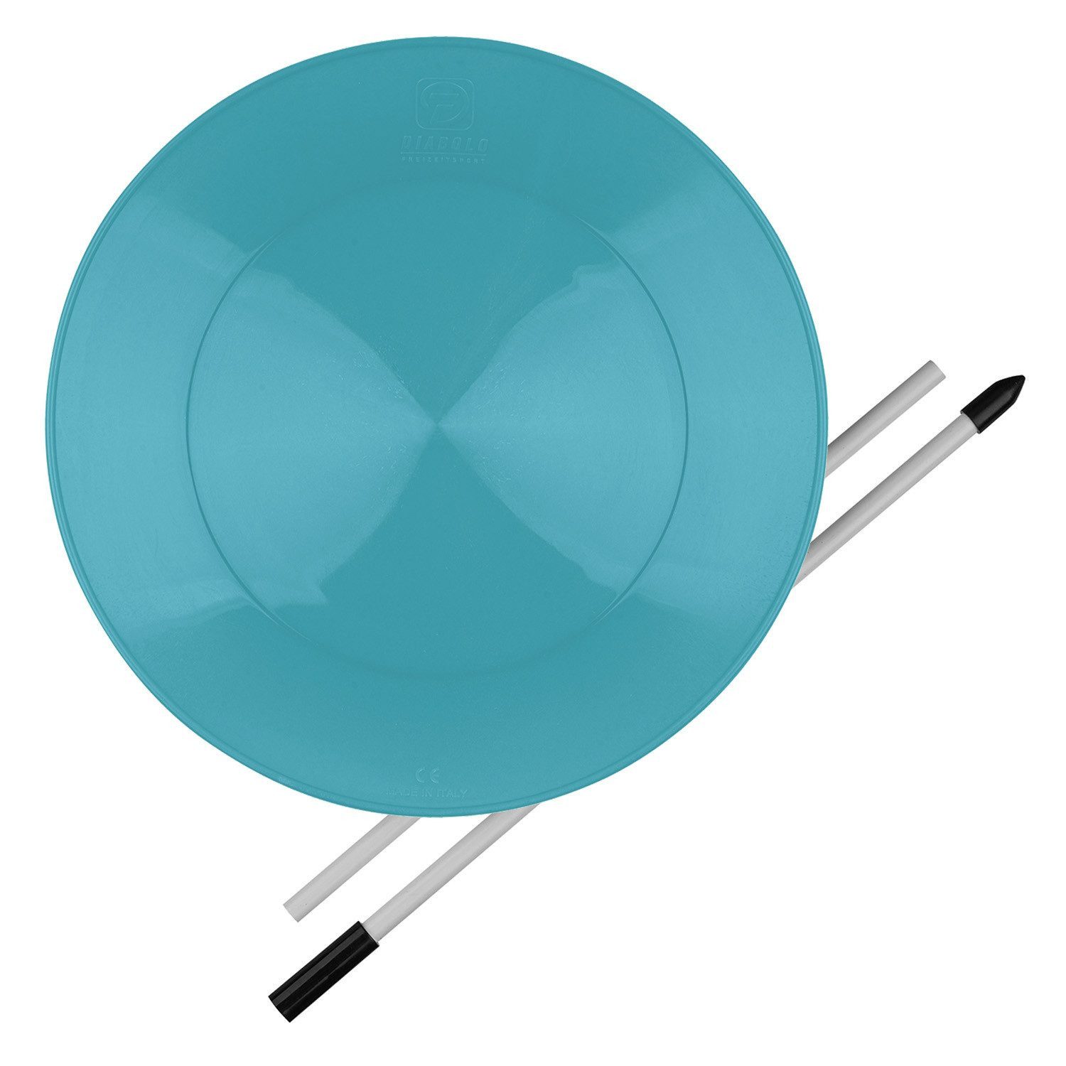 Diabolo Freizeitsport Spiel Jonglierteller Set UV mit Stab ab 5 Jahren, Tellerdrehen, Tellerdrehen Spielzeug Kinder Spinning Plate 23 cm (türkis)