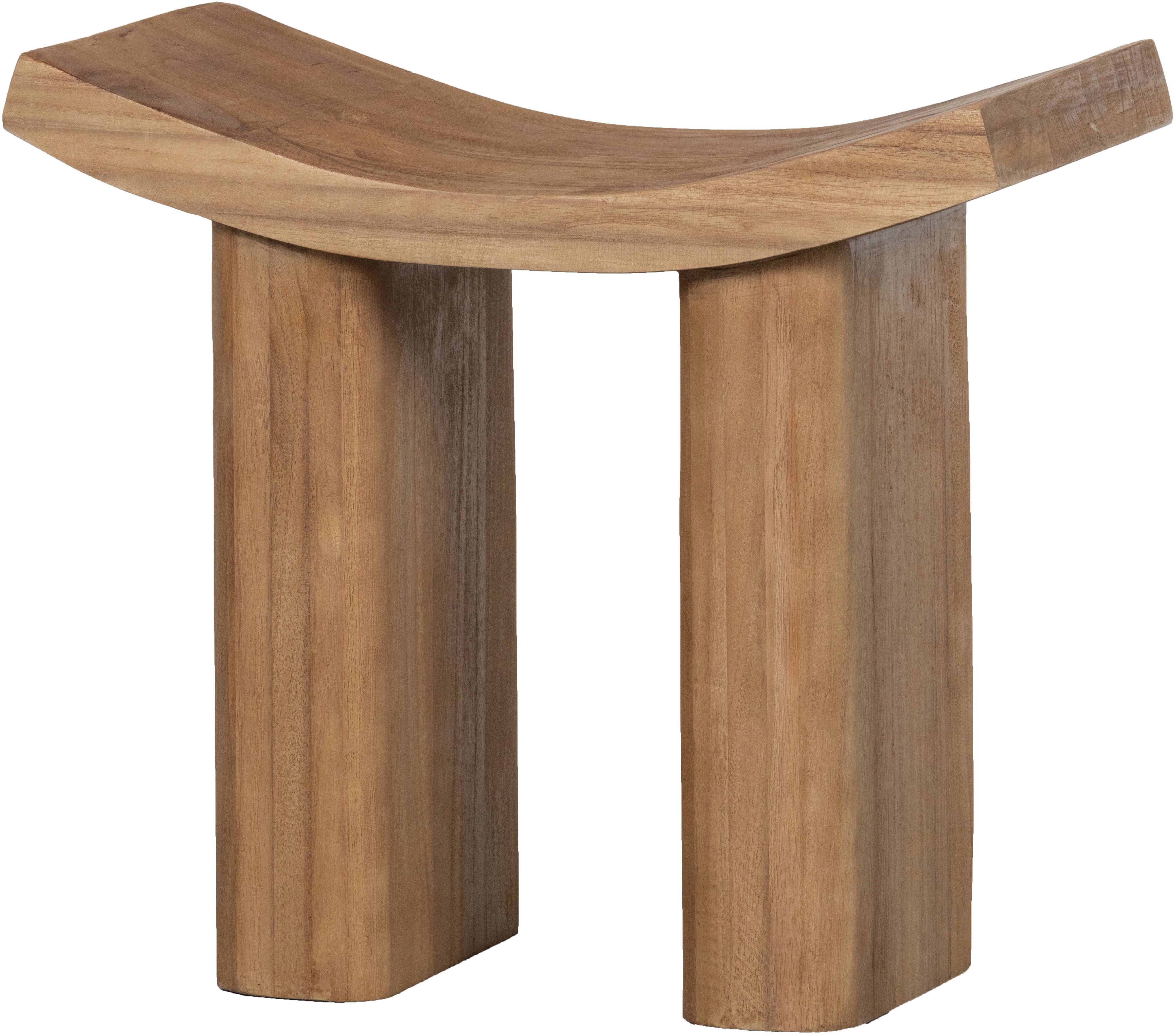 WOOOD Hocker Japan aus Paulowniaholz mit matter Schutzschicht B 50 x T 25 x H 45 cm, Tragkraft 110 kg,Pflegeleicht,sichtbare Maserung, einfach zu montieren