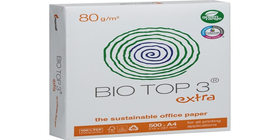 Mondi Business Paper Kopierpapier Kopierpapier BIO TOP 3, DIN A4, 80g/m², Pack: 500 Blatt