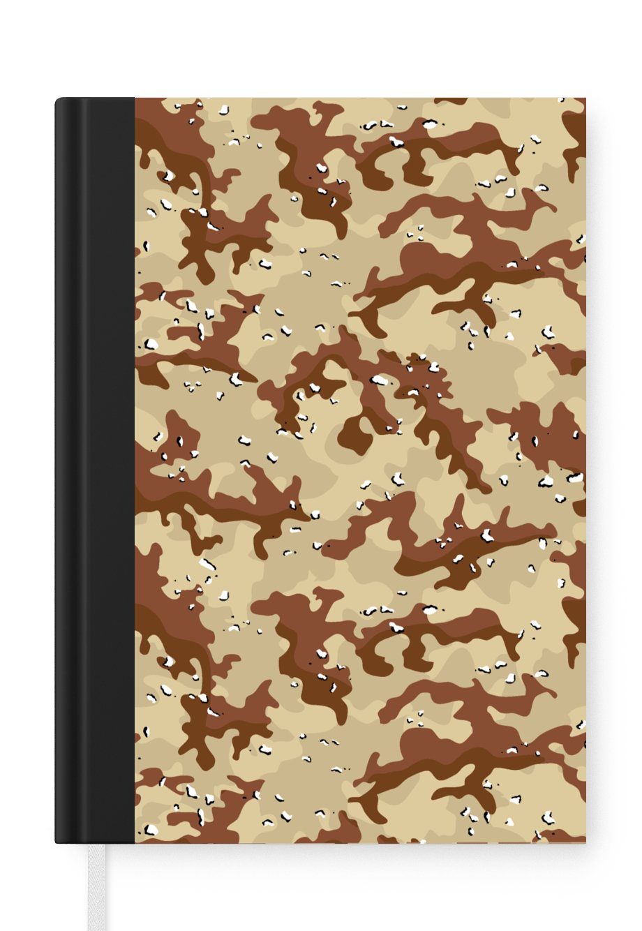 MuchoWow Notizbuch Camouflage - Wüste - Muster, Journal, Merkzettel, Tagebuch, Notizheft, A5, 98 Seiten, Haushaltsbuch